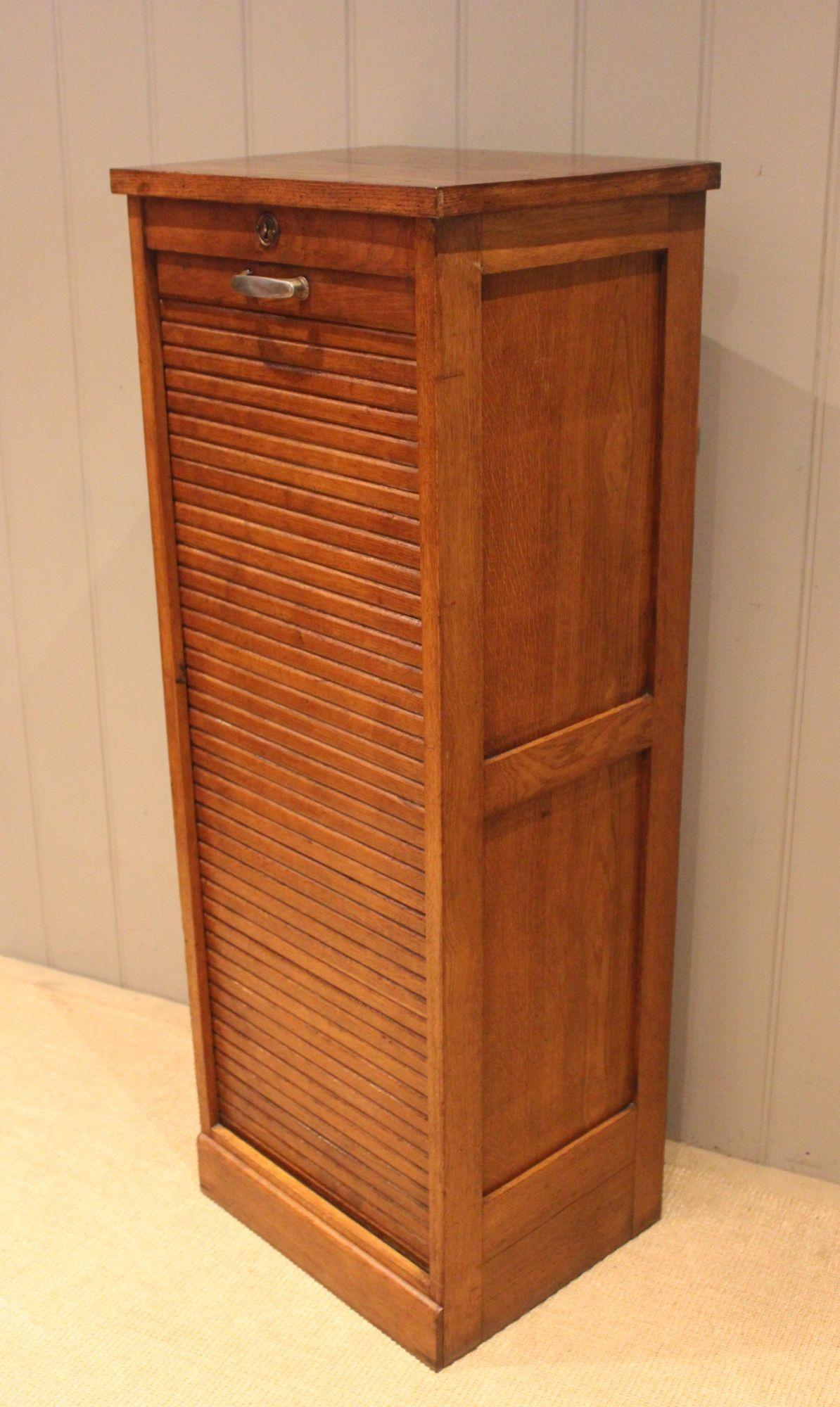 French Single Oak Tambour Front Filing Cabinet (1 of 11) French Single Oak Tambour Front Filing Cabinet (1 of 11)