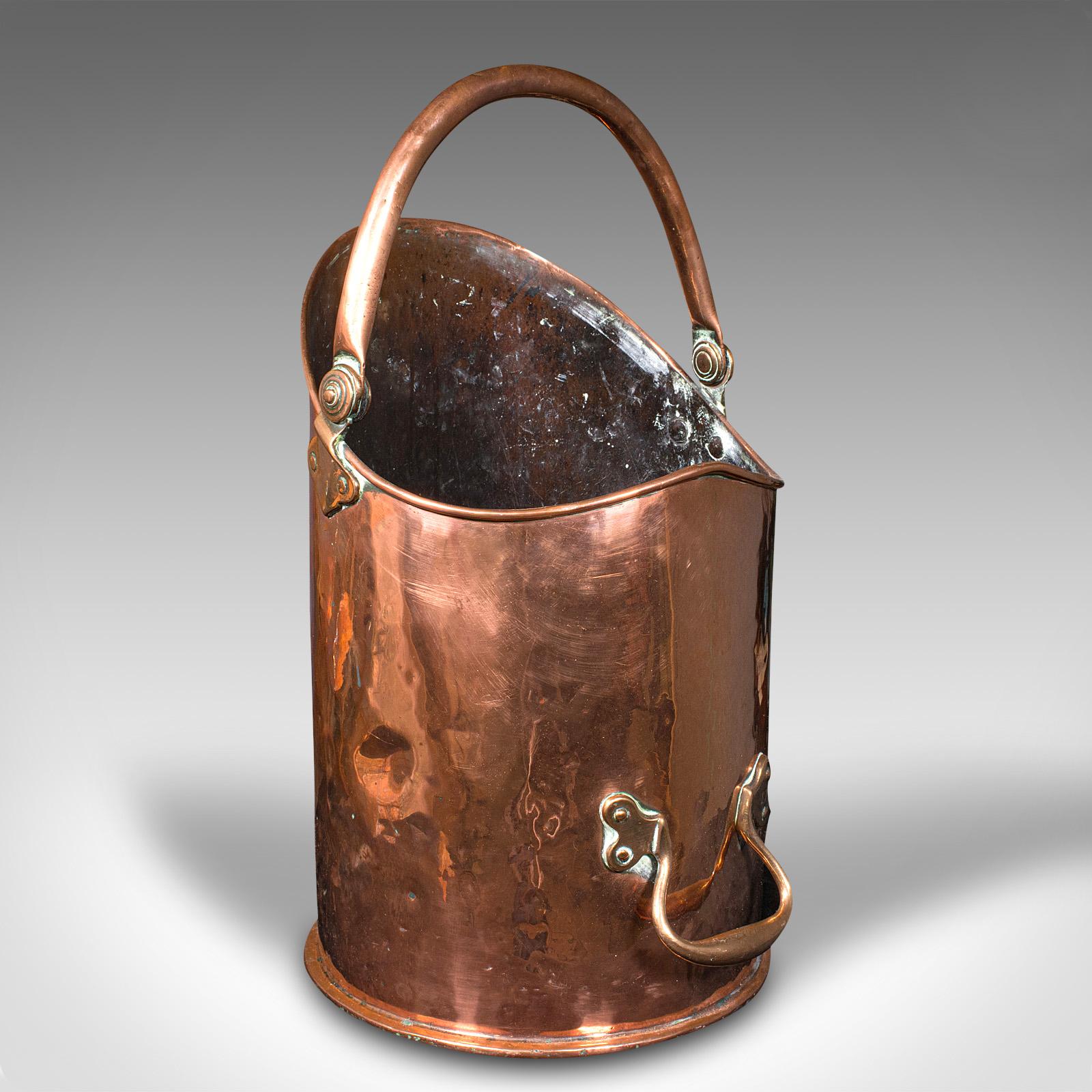 Large Antique Country House Coal Bin, English Copper, Fireside Keeper, Victorian (1 of 10)
