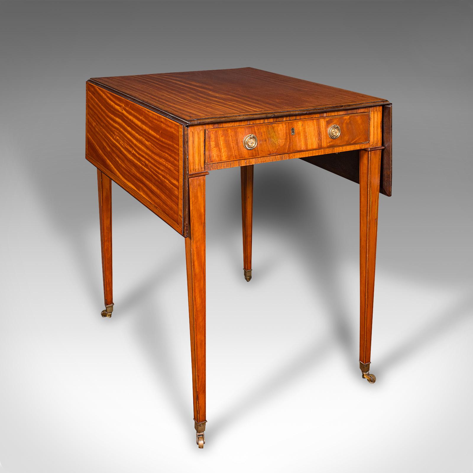 Small Antique Pembroke Table, English Satinwood, Occasional, Williamson, Regency (1 of 12)