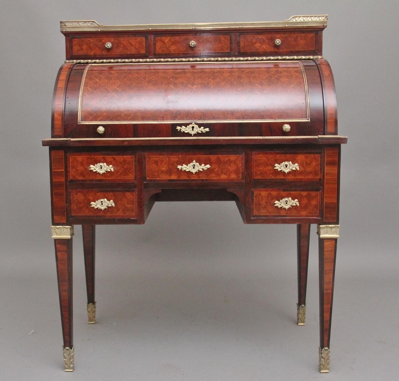 19th Century French Kingwood Cylinder Desk (1 of 20)