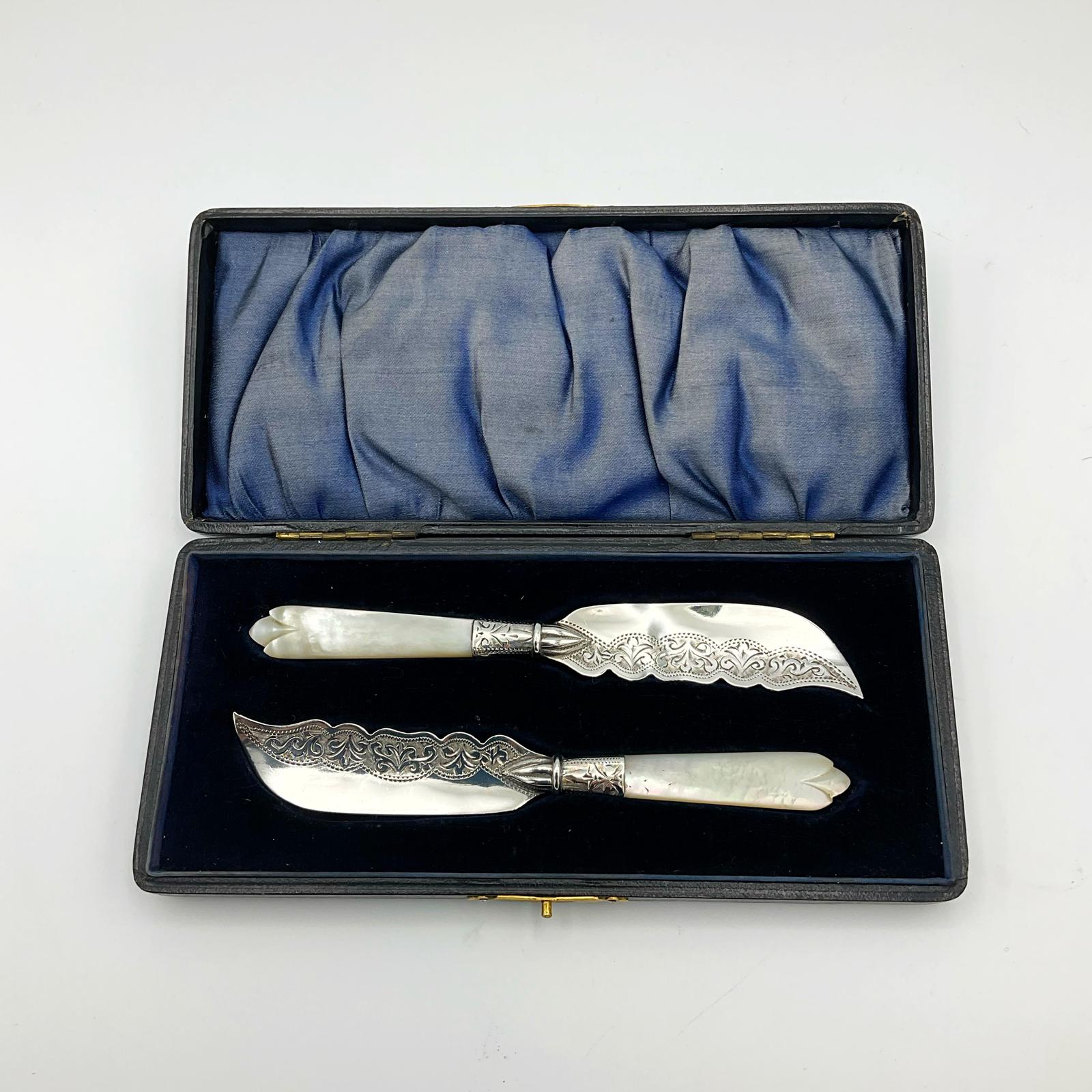 Antique 1909 Silver Butter Knives Boxed Set (1 of 14) Antique 1909 Silver Butter Knives Boxed Set (1 of 14)