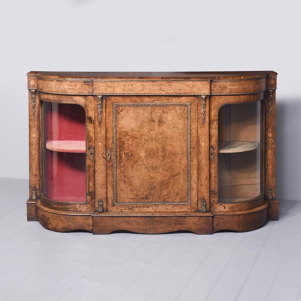 Victorian Burr Walnut, Ormolu & Inalid Credenza (1 of 10)