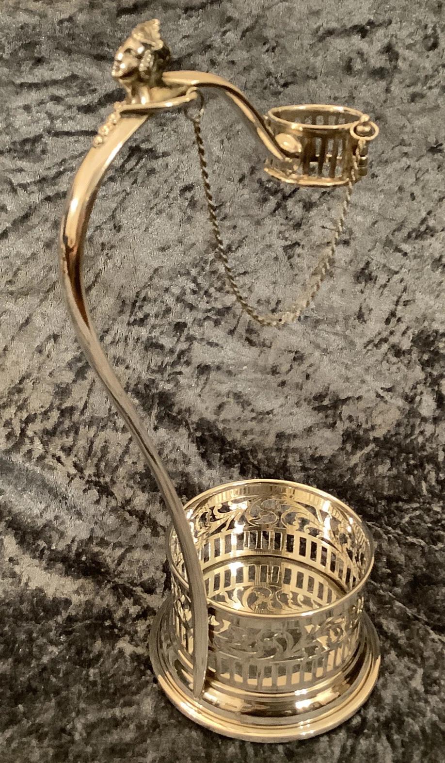 Solid Silver Wine Pourer / Bottle Holder - Art Nouveau Continental 1890 / 1910 (1 of 12)