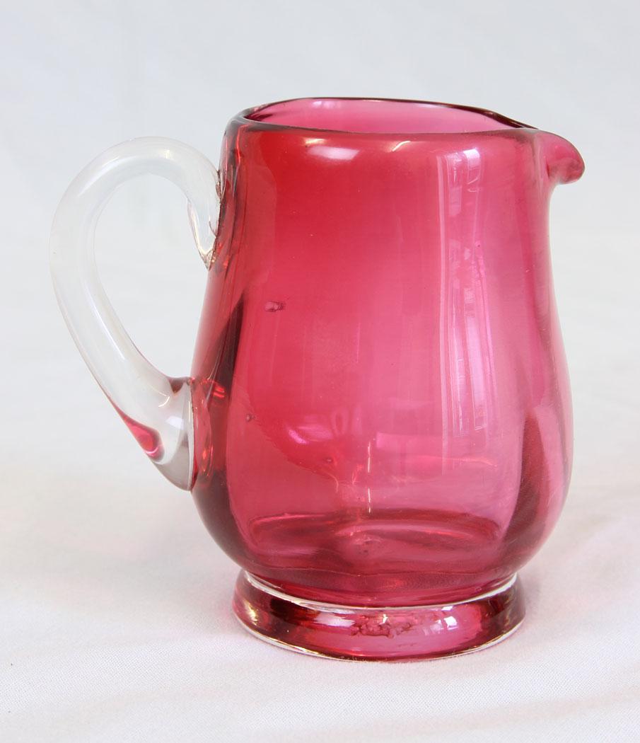 Antique Small Cranberry Glass Cream Jug (1 of 5)