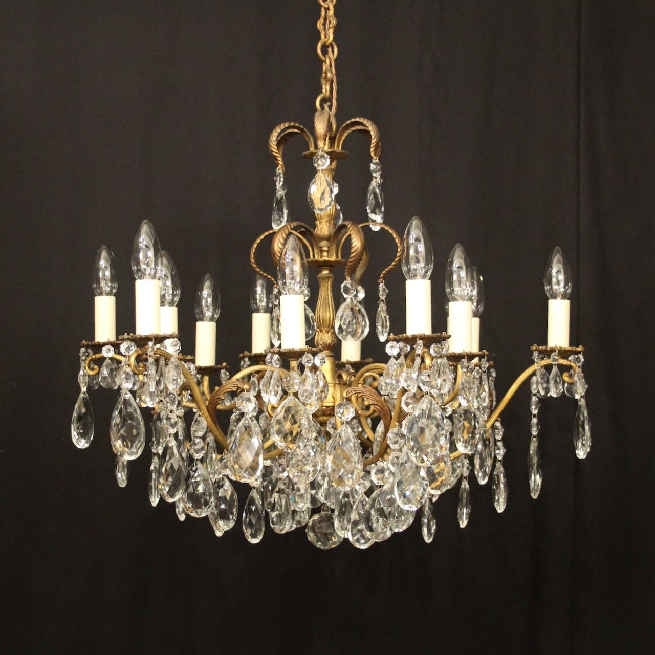 French Gilded 12 Light Antique Chandelier (1 of 10)