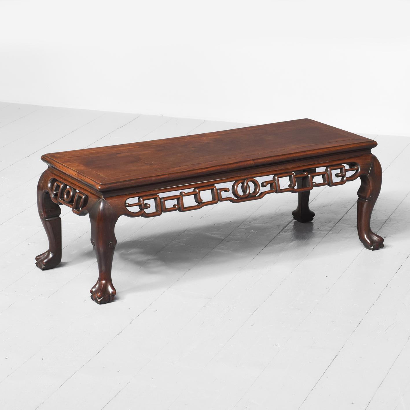 Chinese Hardwood Low or Kang Table in Figured Rosewood (1 of 6)