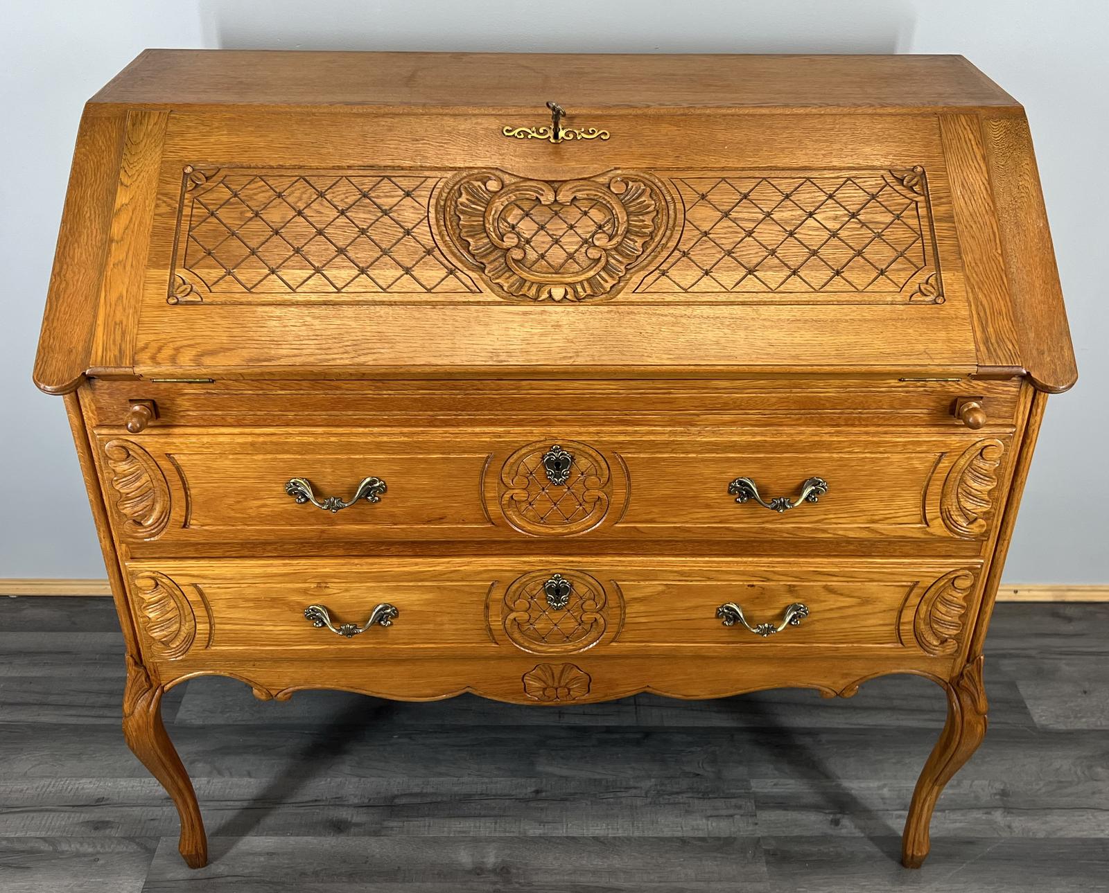 Secretaire Writing Desk - Rare Antique French Carved Bureau Elegant (1 of 14) Secretaire Writing Desk - Rare Antique French Carved Bureau Elegant (1 of 14)
