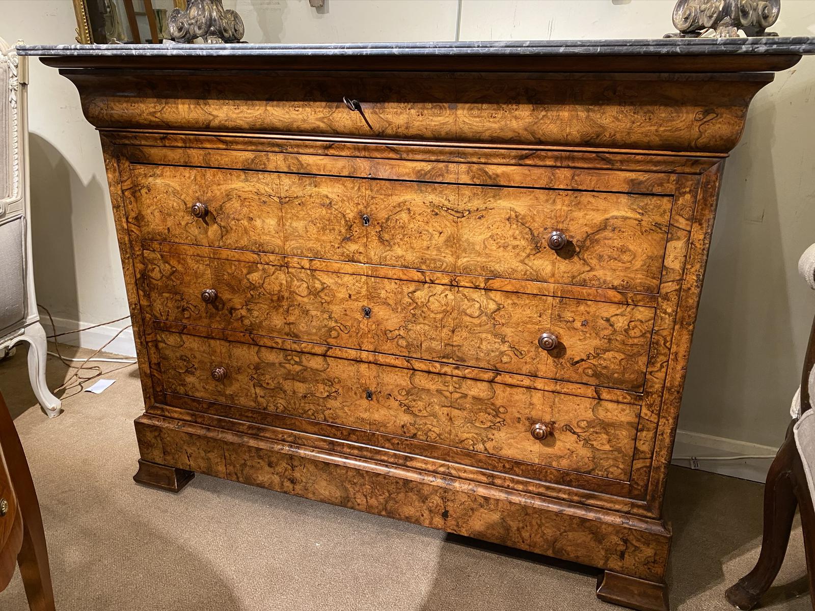 Louis Philippe burr walnut commode (1 of 6) Louis Philippe burr walnut commode (1 of 6)