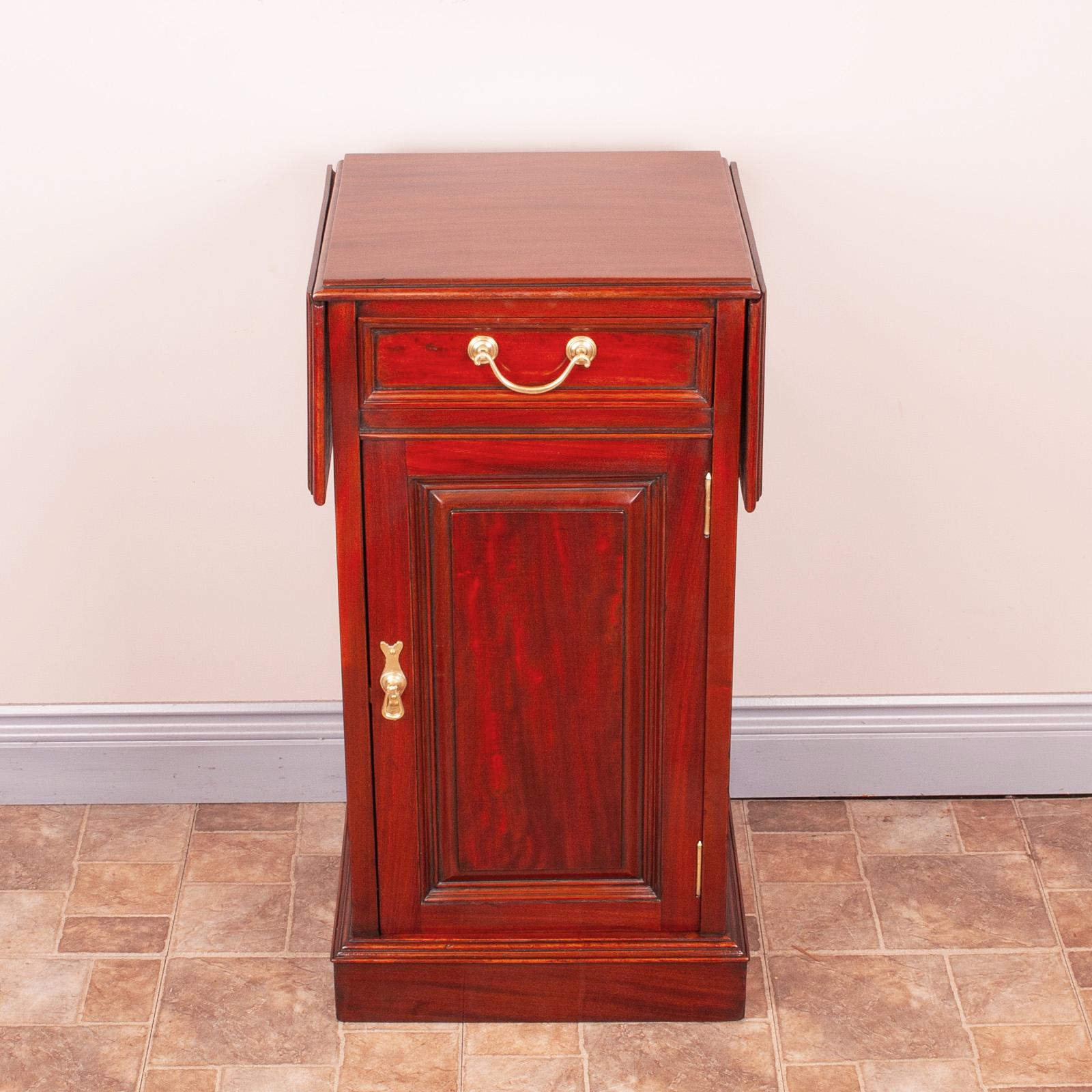 Drop Flap Mahogany Bedside Cabinet (1 of 12)