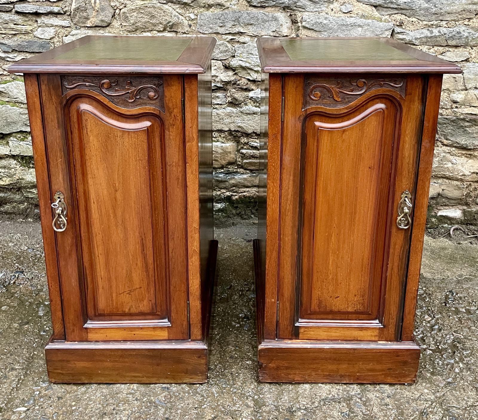Pair of Art Nouveau Mahogany Bedside Cupboards (1 of 15) Pair of Art Nouveau Mahogany Bedside Cupboards (1 of 15)