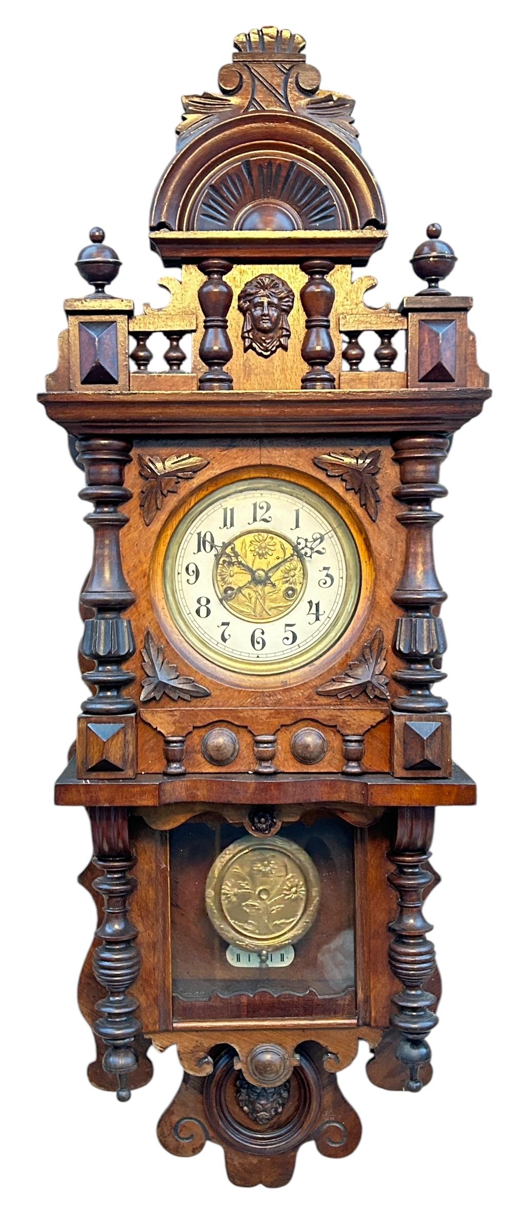 Superb Free Swinger Drop Dial Wall Clock ca.1900 (1 of 12)