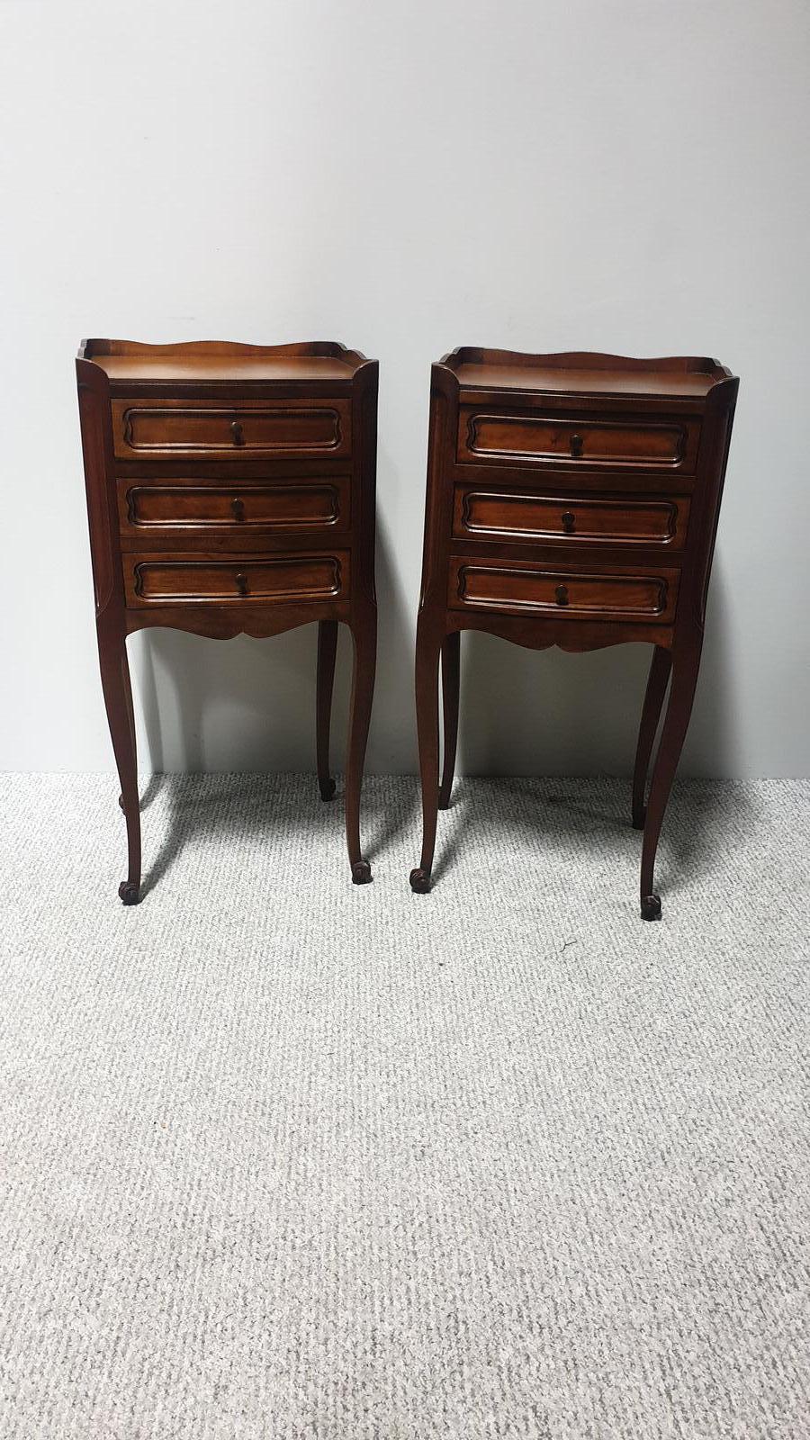 Pair of French Mahogany Bedside Chests of Drawers (1 of 1) Pair of French Mahogany Bedside Chests of Drawers (1 of 1)