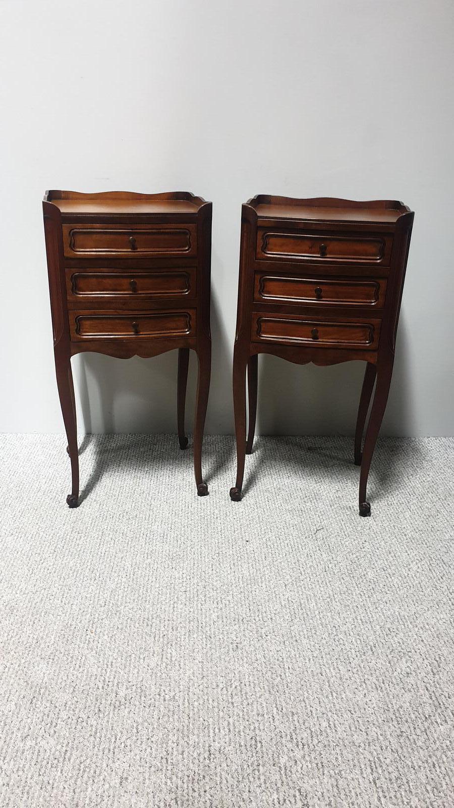 Pair of French Mahogany Bedside Chests of Drawers (1 of 1)