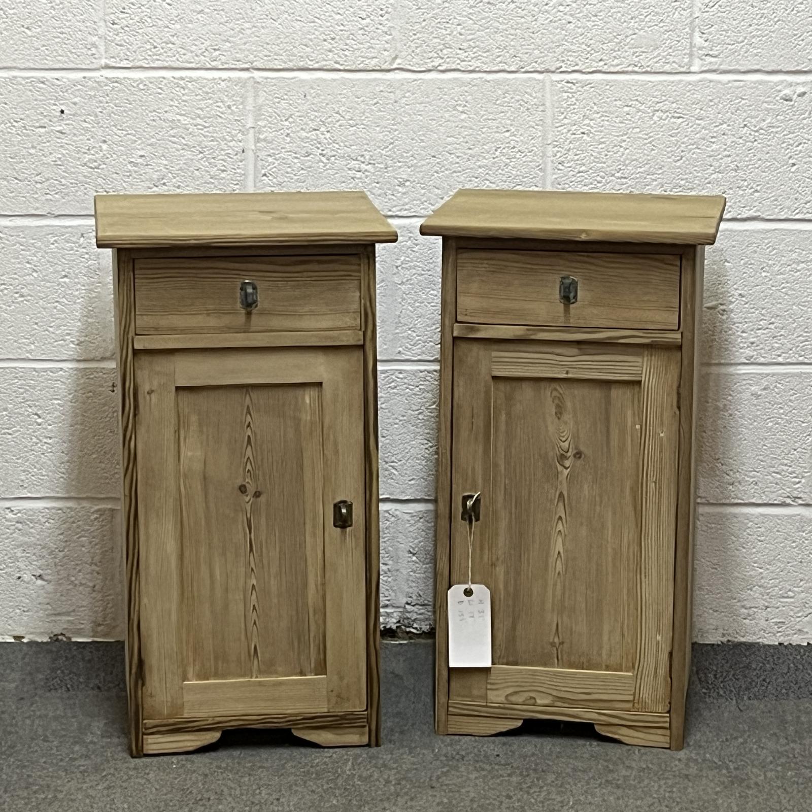 Pair of Slim Antique Pine Bedside Cupboards (1 of 5) Pair of Slim Antique Pine Bedside Cupboards (1 of 5)