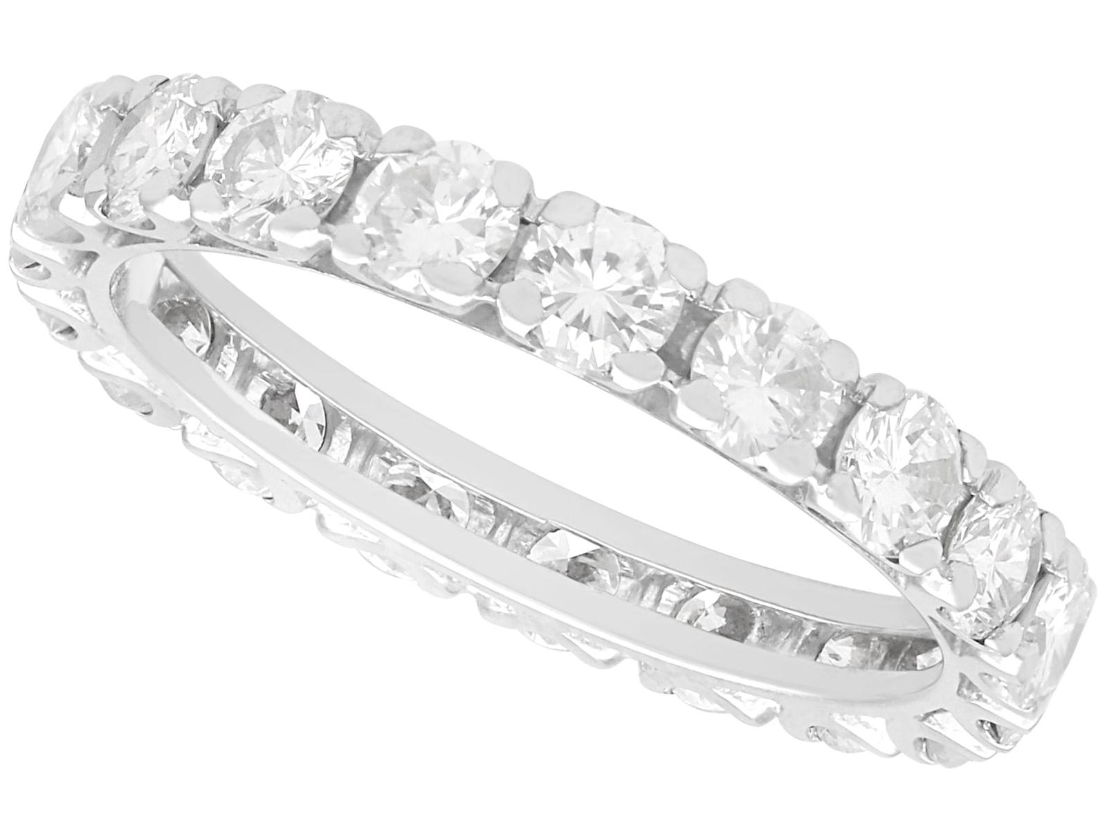 Vintage 1.90ct Diamond & 18ct White Gold Full Eternity Ring c.1950 (1 of 10)