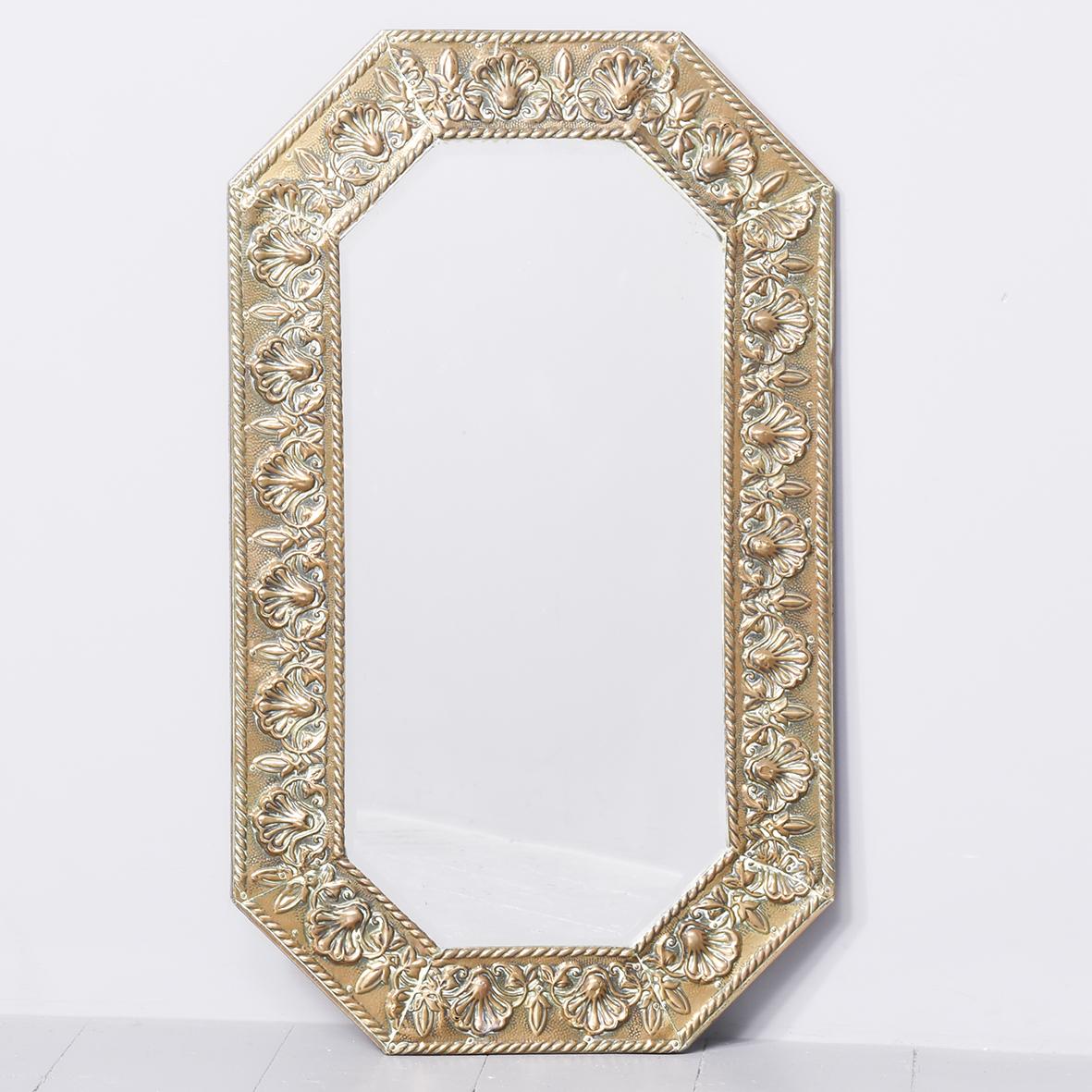 Embossed Brass Wall Mirror (1 of 5)