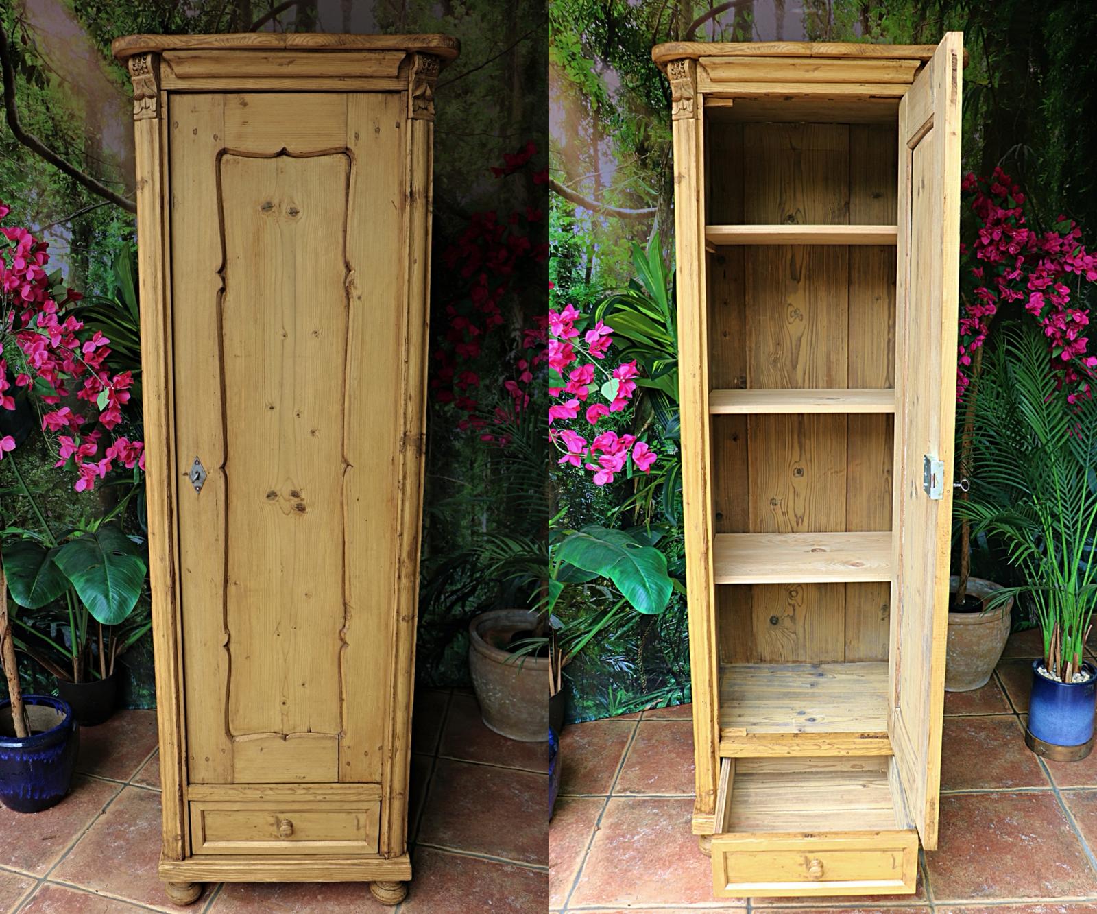 Very Old! Pine Tall Slim Cupboard Linen / Larder / Housekeeping / Wardrobe (1 of 10) Very Old! Pine Tall Slim Cupboard Linen / Larder / Housekeeping / Wardrobe (1 of 10)