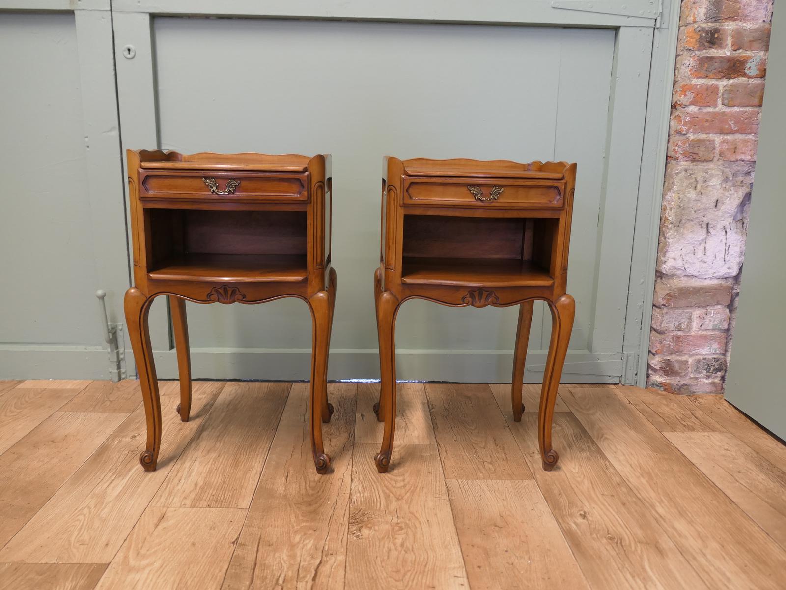 Pair of French Cherrywood Bedside Lockers (1 of 6) Pair of French Cherrywood Bedside Lockers (1 of 6)