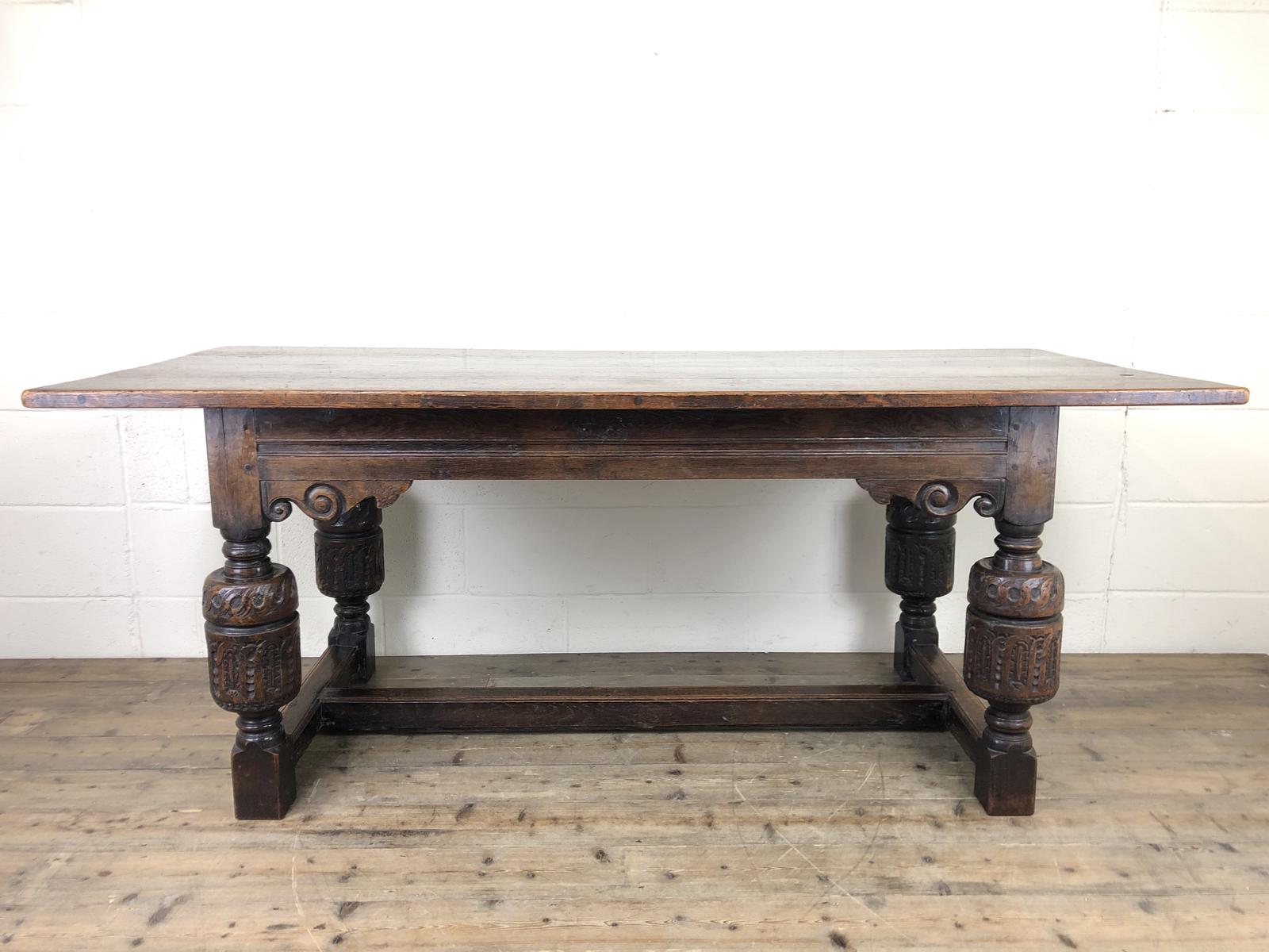 Antique Carved Oak Refectory Dining Table (1 of 15) Antique Carved Oak Refectory Dining Table (1 of 15)