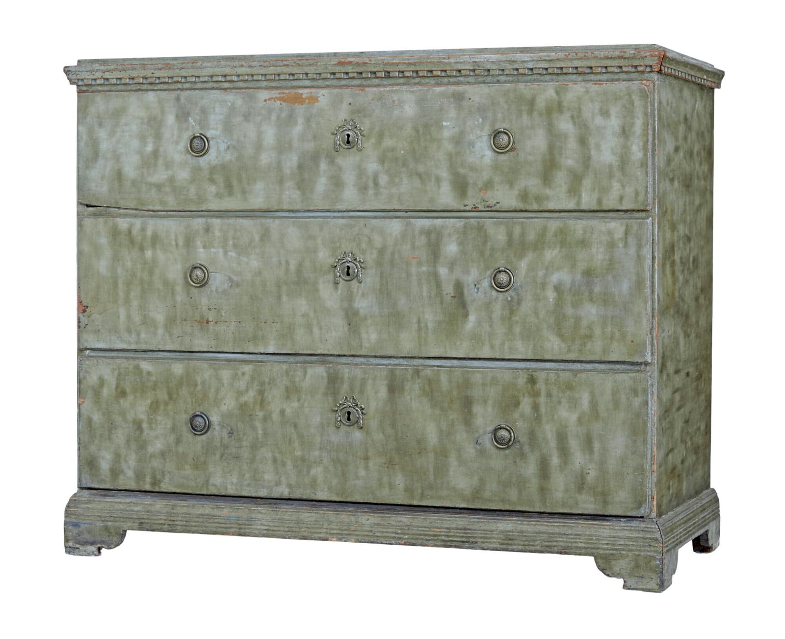 Swedish Hand Painted 19th Century Pine Chest of Drawers (1 of 7)