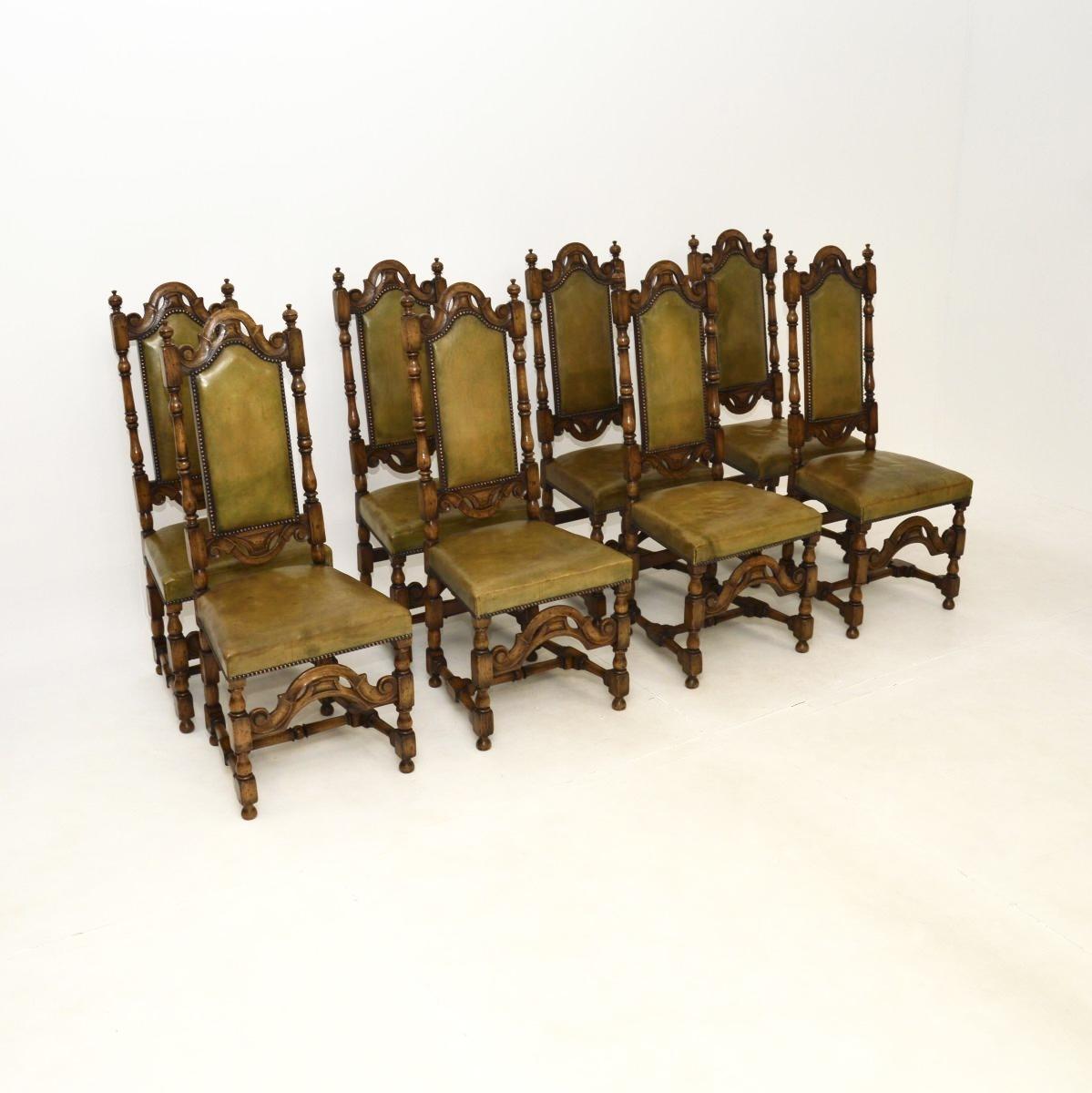 Set of Eight Antique Leather & Oak Dining Chairs (1 of 11) Set of Eight Antique Leather & Oak Dining Chairs (1 of 11)
