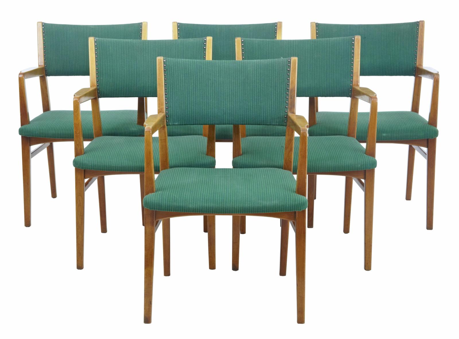 Set of 6 Mid 20th Century Scandinavian Armchairs (1 of 8)