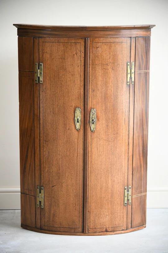 Georgian Mahogany Bow Front Corner Cupboard (1 of 12) Georgian Mahogany Bow Front Corner Cupboard (1 of 12)