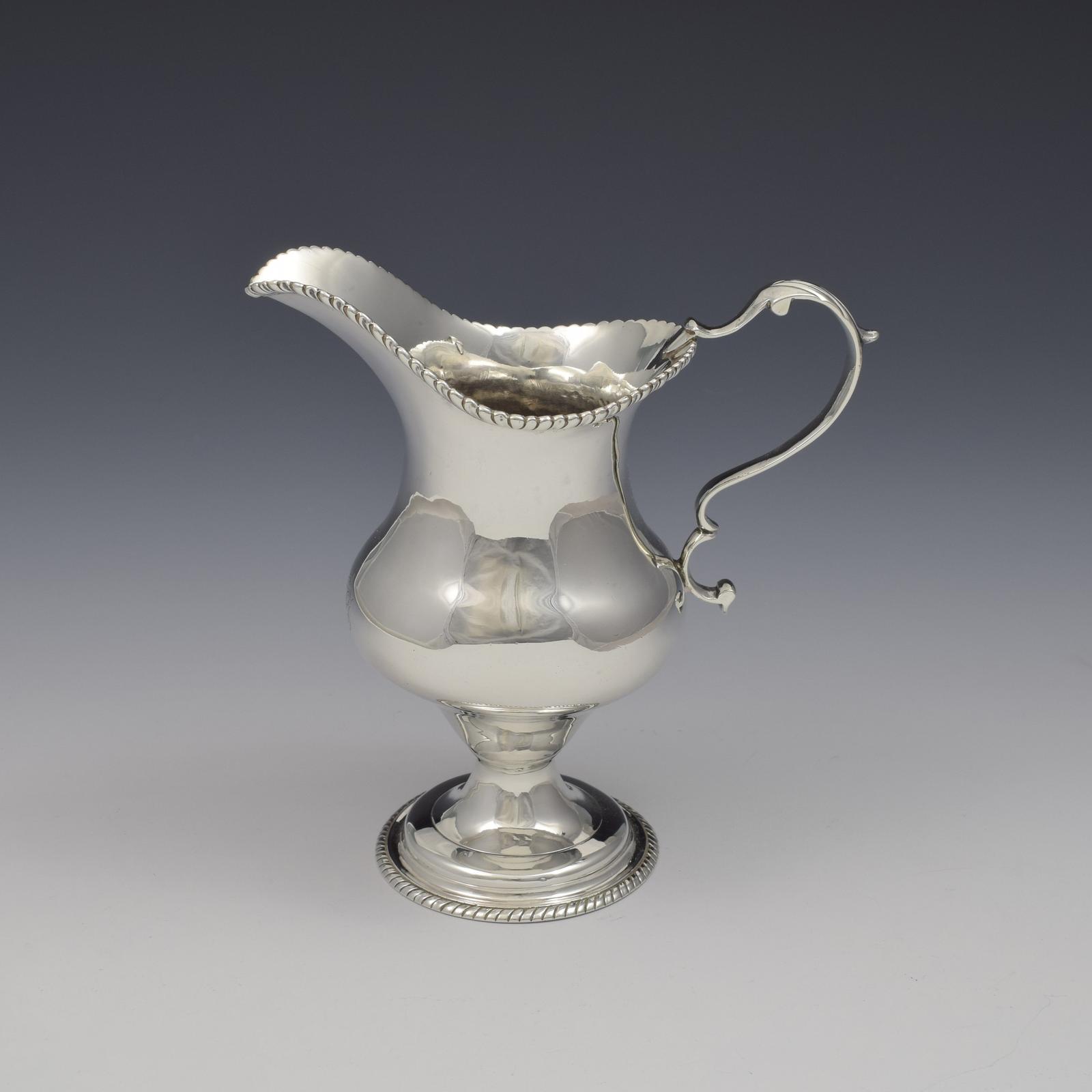 Large Georgian Newcastle Silver Cream Jug Stalker & Mitchison c.1780 (1 of 13)