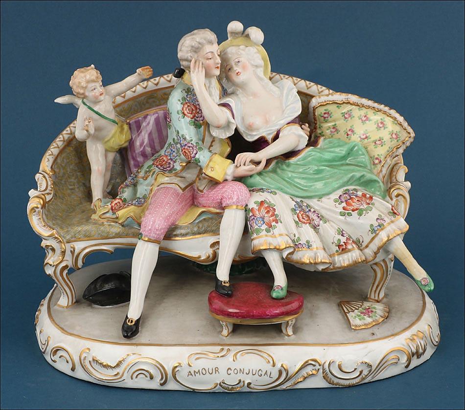 Antique 19th Century French Porcelain Figurine: 'amour Conjugal' (1 of 15)