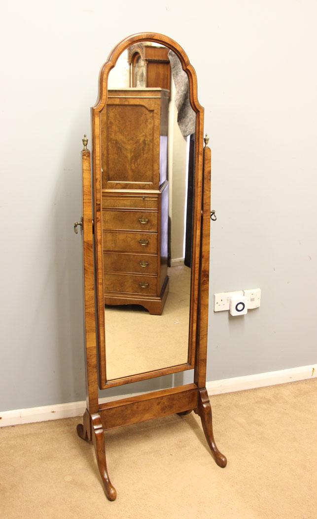 Antique Walnut Cheval Dressing Mirror (1 of 12)