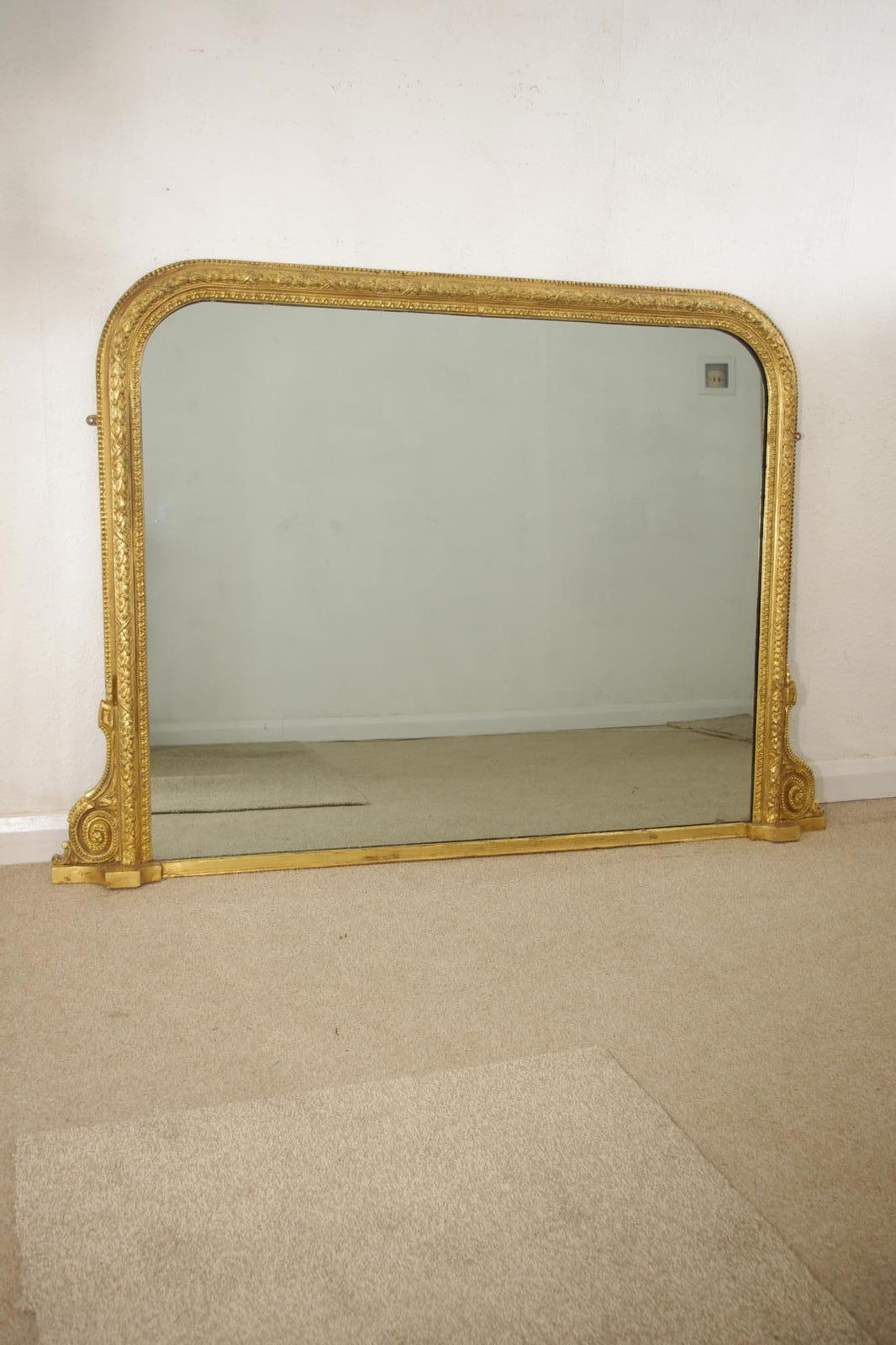 Victorian Gilt Large Overmantle Mirror (1 of 10) Victorian Gilt Large Overmantle Mirror (1 of 10)