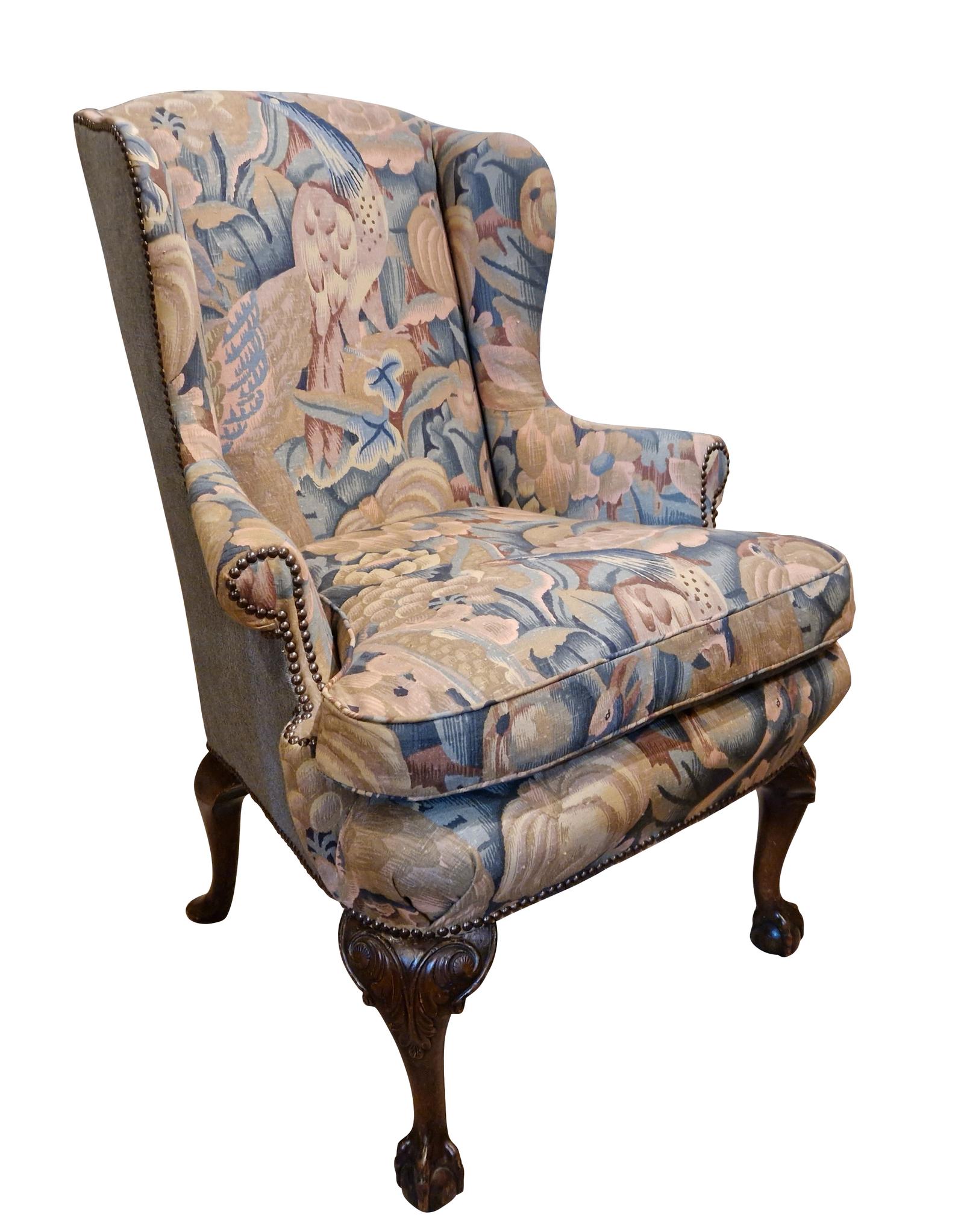 Walnut Wing Back Armchair (1 of 1)