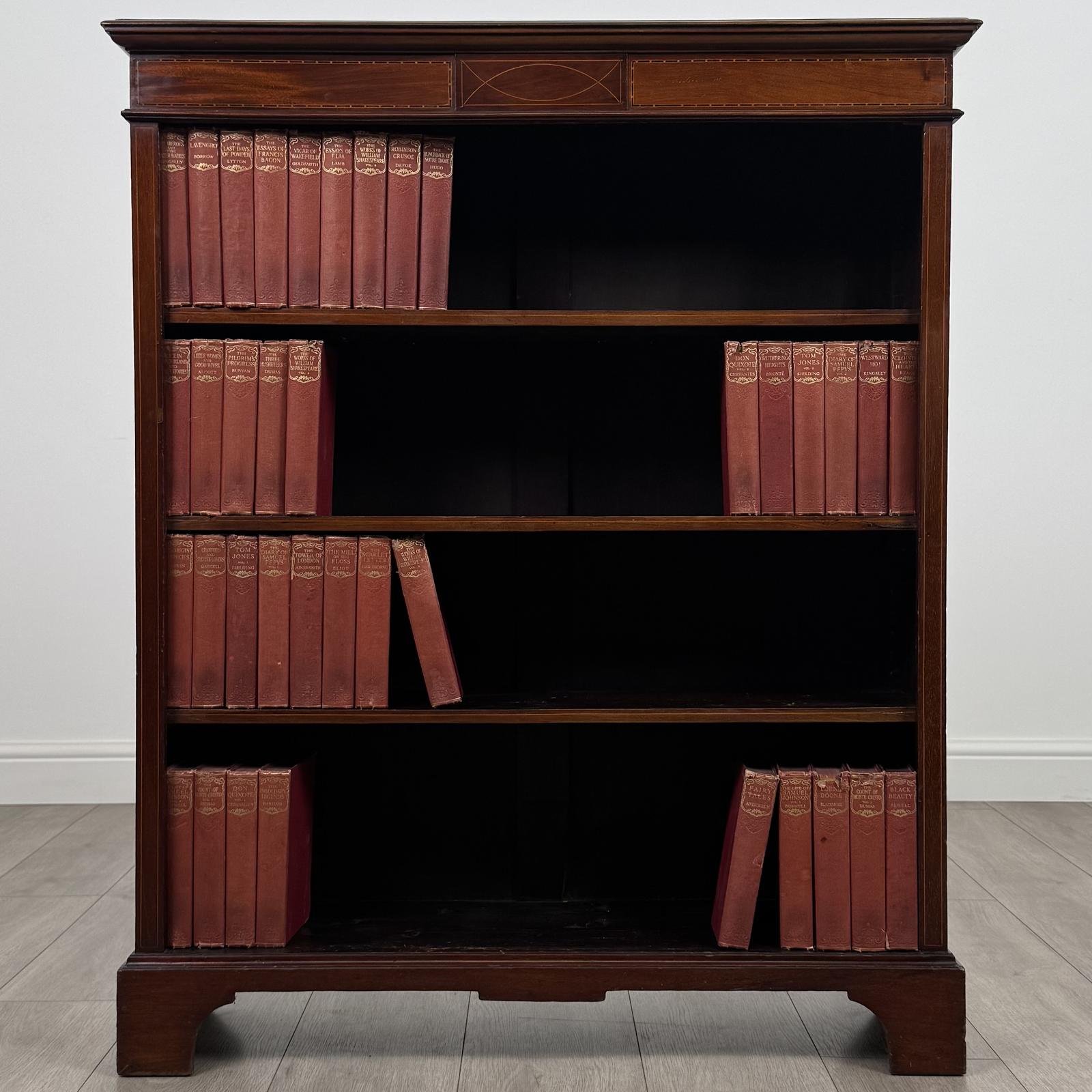 Antique 19th Century Inlaid Open Bookcase In Mahogany (1 of 10)
