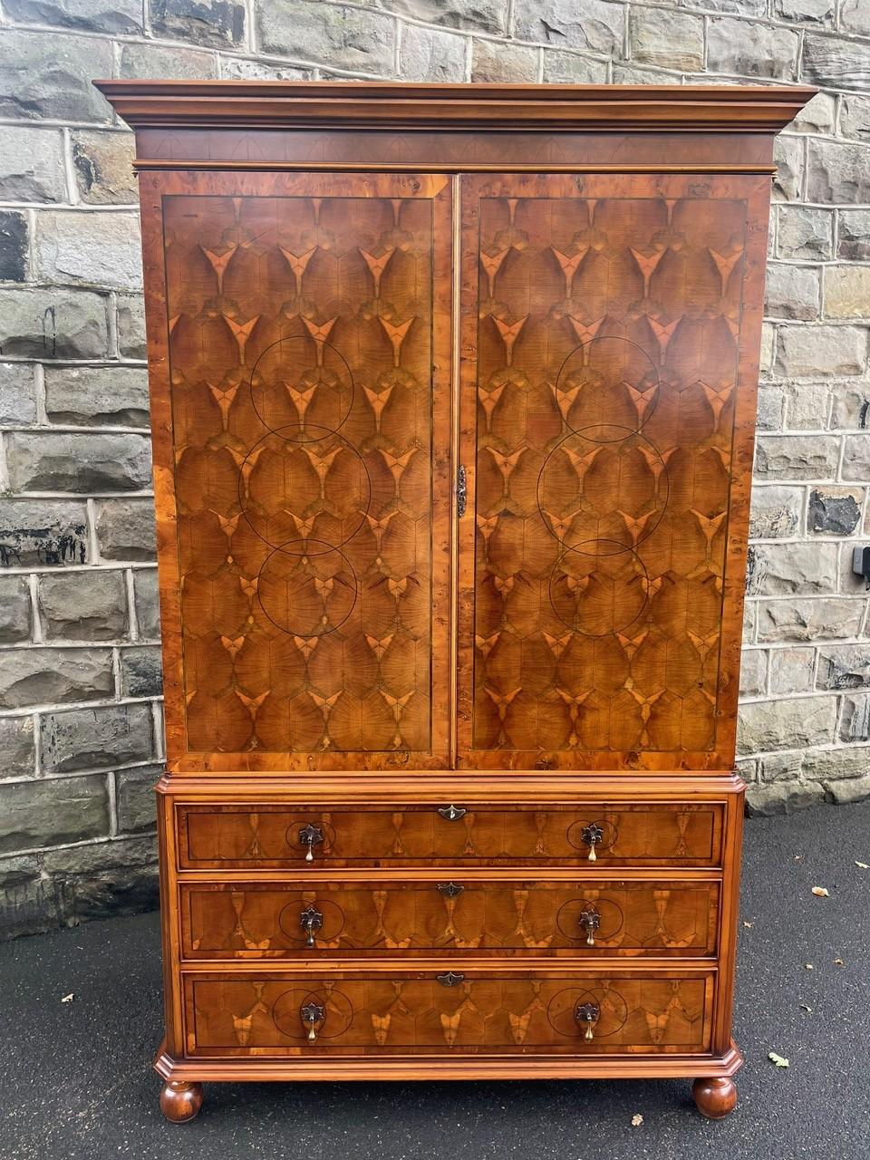 Quality Oyster Walnut Linen Press Tallboy (1 of 18)