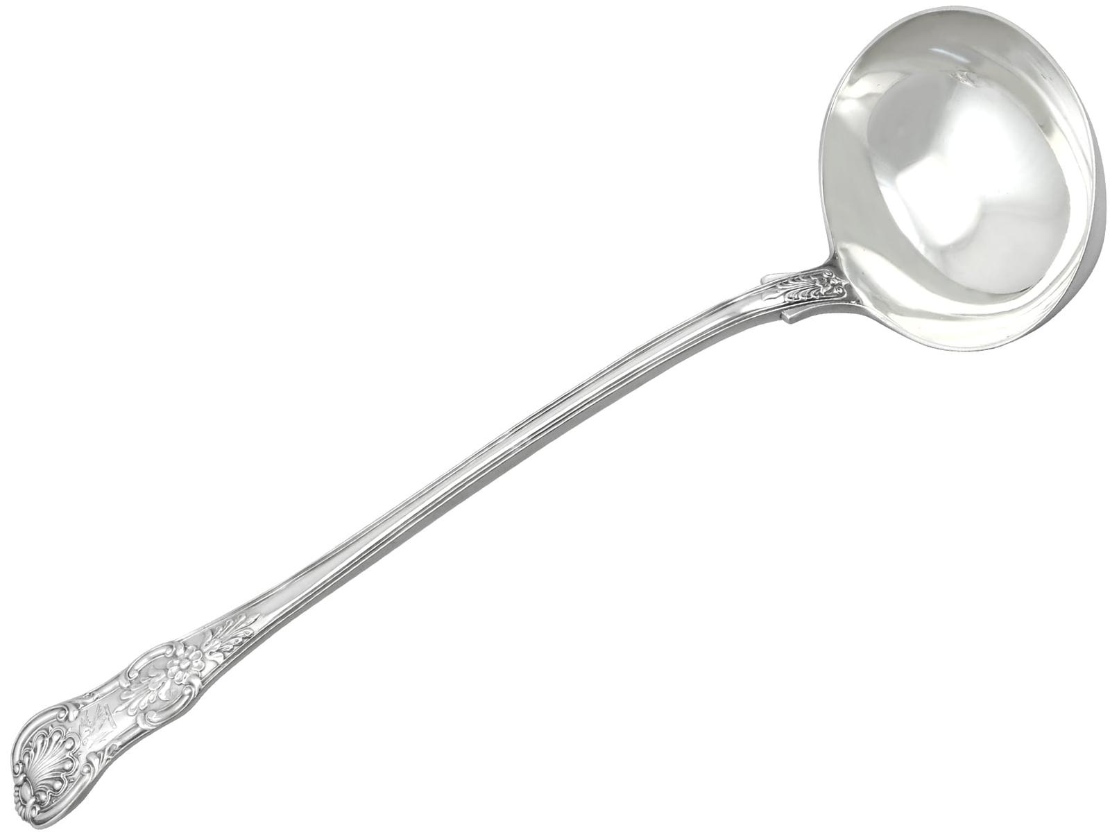 Antique Victorian Sterling Silver Queen's Pattern Soup Ladle by Mary Chawner 1837 (1 of 8)