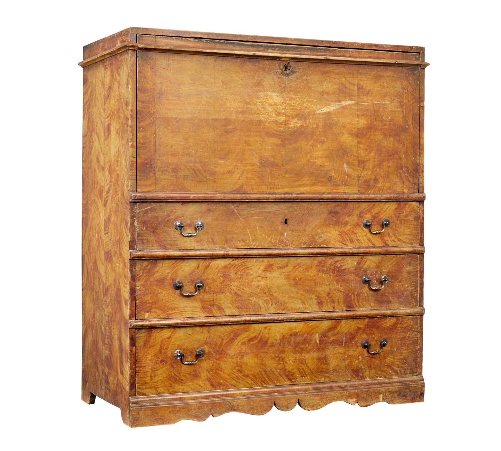 Swedish 19th Century Painted Pine Escritoire Writing Desk (1 of 12)