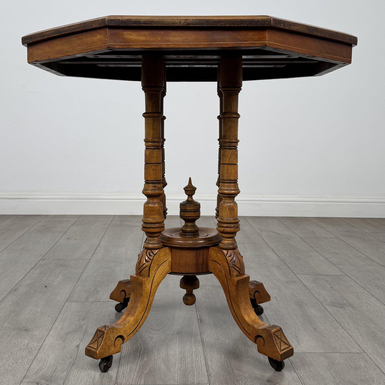 Antique Victorian Walnut Side Table | Octagonal with Marquetry Inlay | AF-6664 (1 of 7) Antique Victorian Walnut Side Table | Octagonal with Marquetry Inlay | AF-6664 (1 of 7)