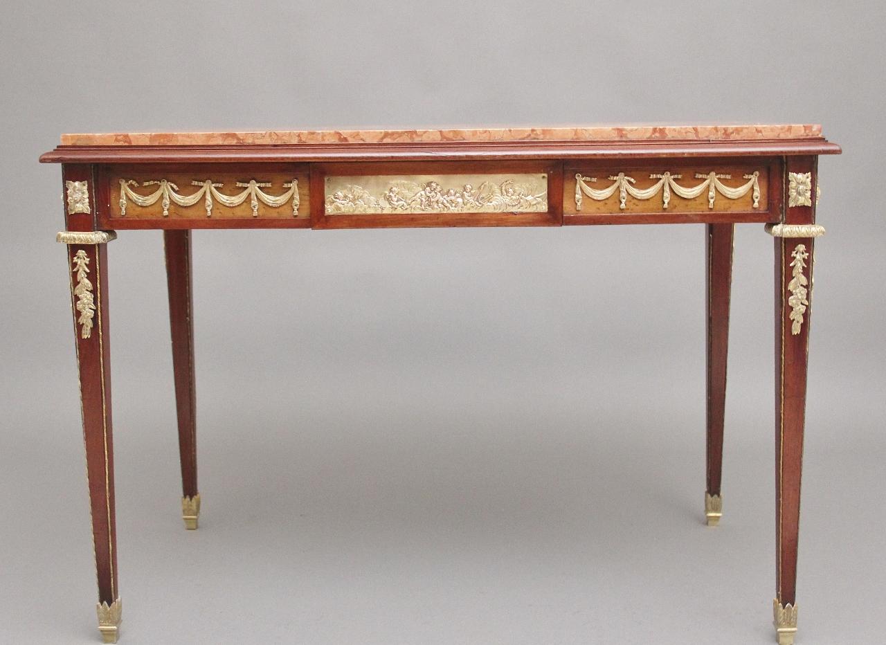 19th Century French Mahogany & Marble Top Centre Table (1 of 15) 19th Century French Mahogany & Marble Top Centre Table (1 of 15)