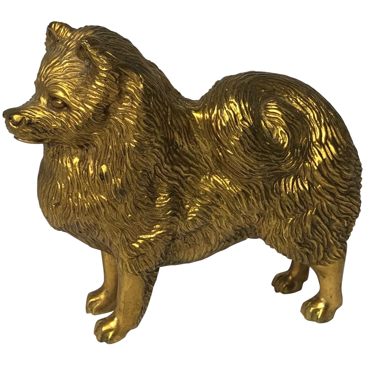 Gilded Bronze Spitz Dog Animal Car Mascot Signed A G Ward (1 of 35)
