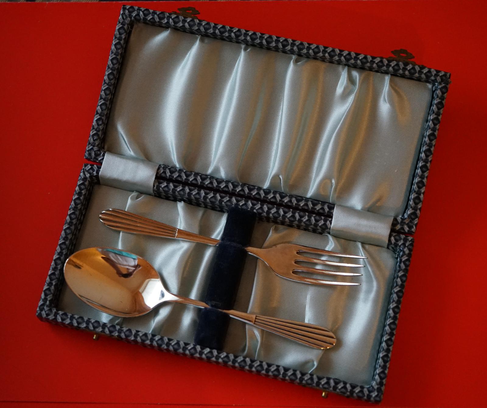 Vintage EPNS Boxed Spoon & Fork Christening Set - Ideal Gift / Present (1 of 8)