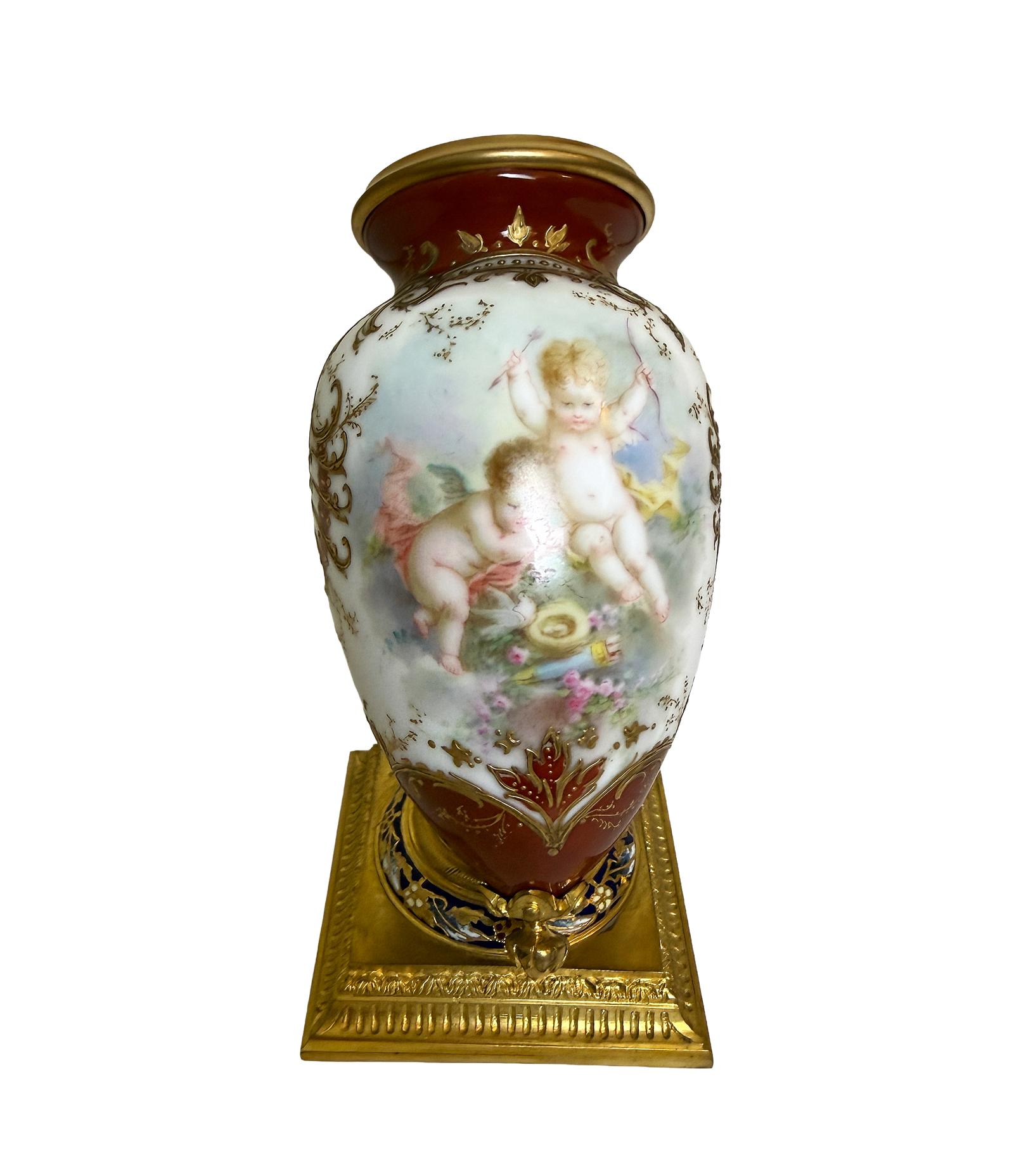 19th Century Porcelain Sevres & Gilt Bronze Vase (1 of 7) 19th Century Porcelain Sevres & Gilt Bronze Vase (1 of 7)