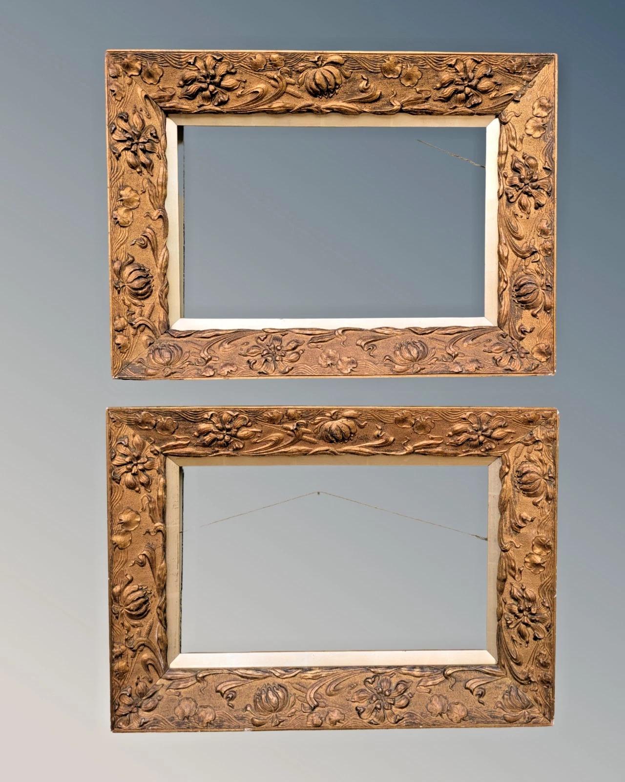 Pair of Antique Arts & Crafts Gilt Picture Frames (1 of 6)