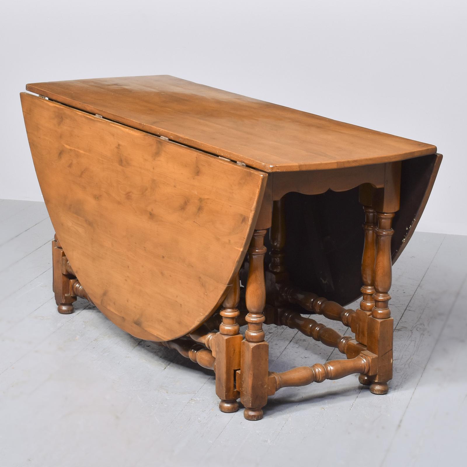 Rare Large Solid Yew Wood Gateleg Dining Table (1 of 6)