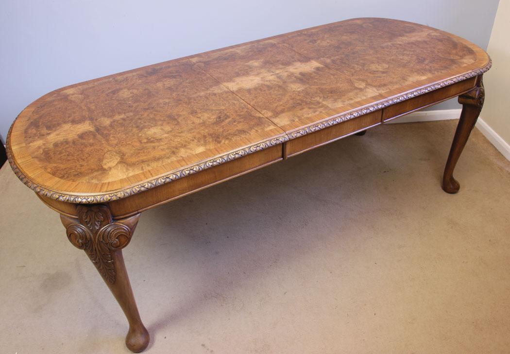 Antique Queen Anne Style Burr Walnut Extending Dining Table (1 of 16) Antique Queen Anne Style Burr Walnut Extending Dining Table (1 of 16)