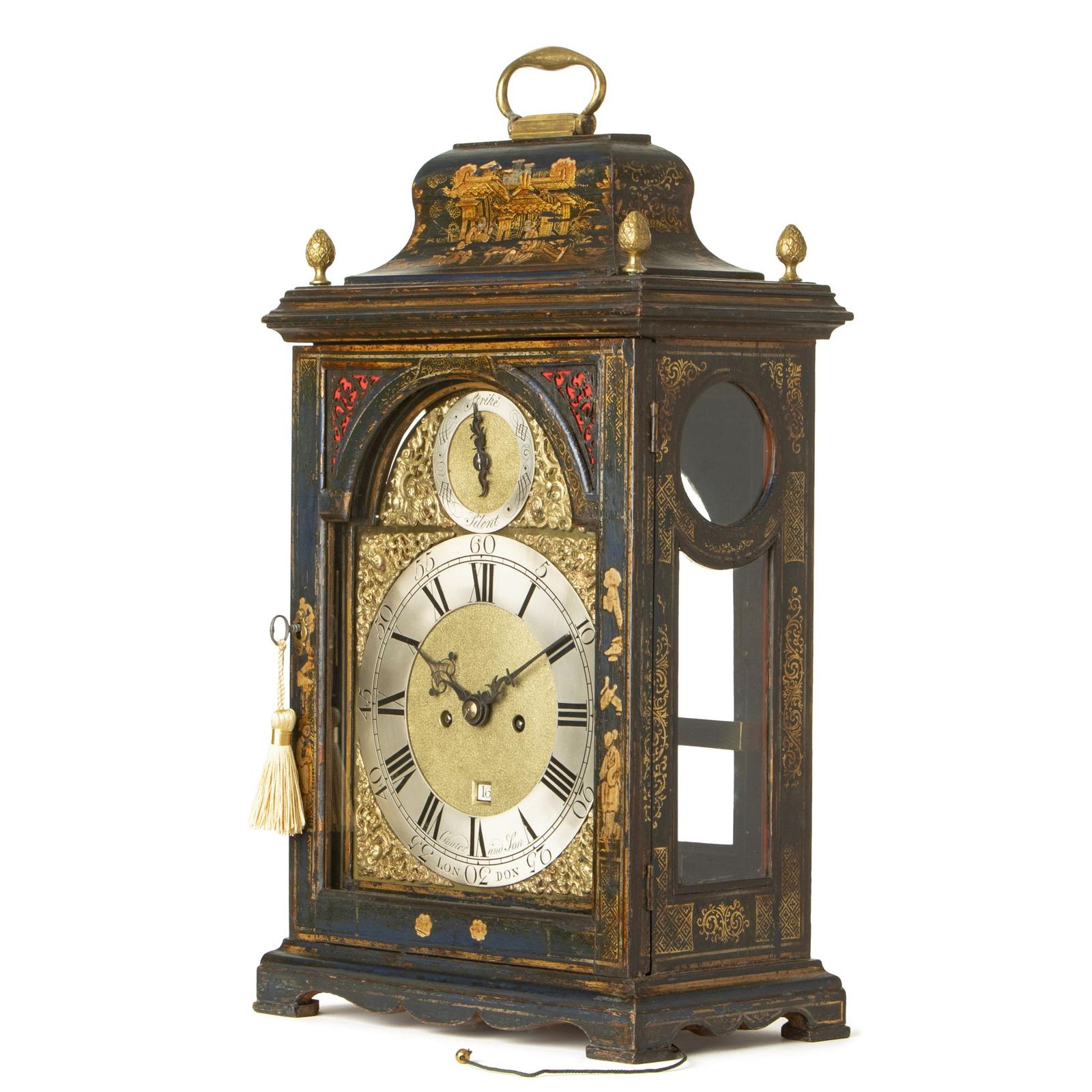 Lacquered Striking Bracket Clock - Chater & Son of London (1 of 3)