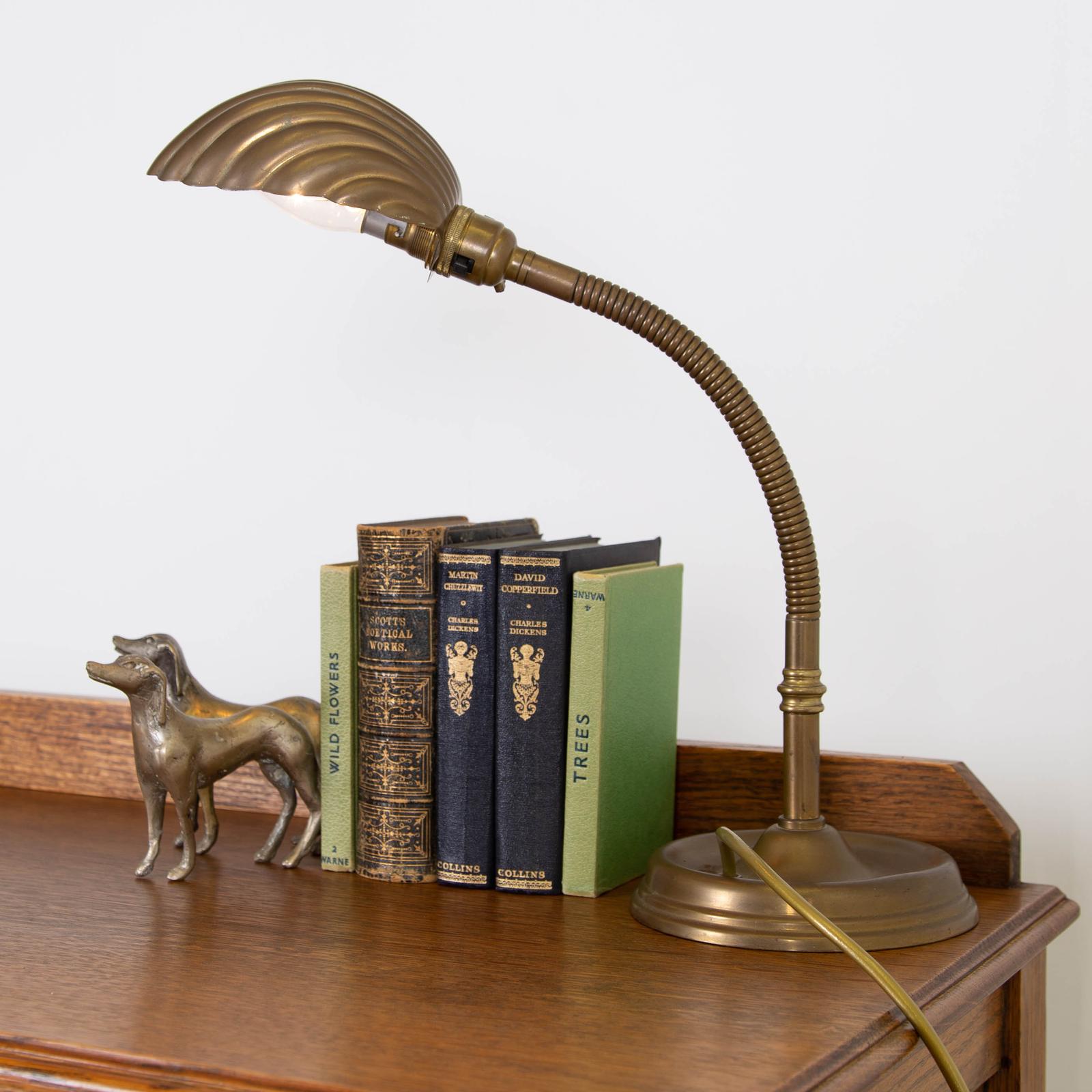 Vintage Brass Gooseneck Desk Lamp (1 of 10) Vintage Brass Gooseneck Desk Lamp (1 of 10)