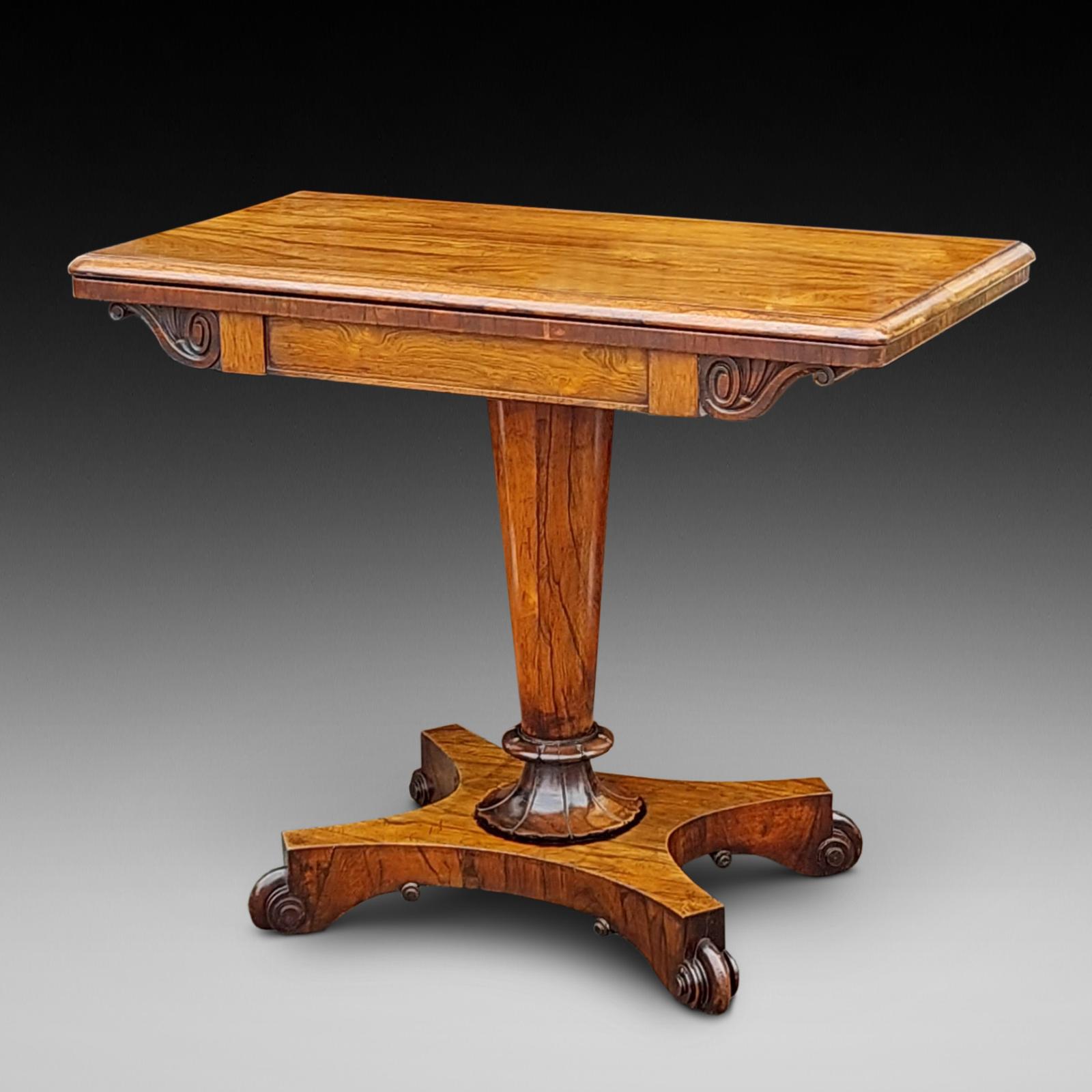 William IV Rosewood Foldover Top Card Table (1 of 11)