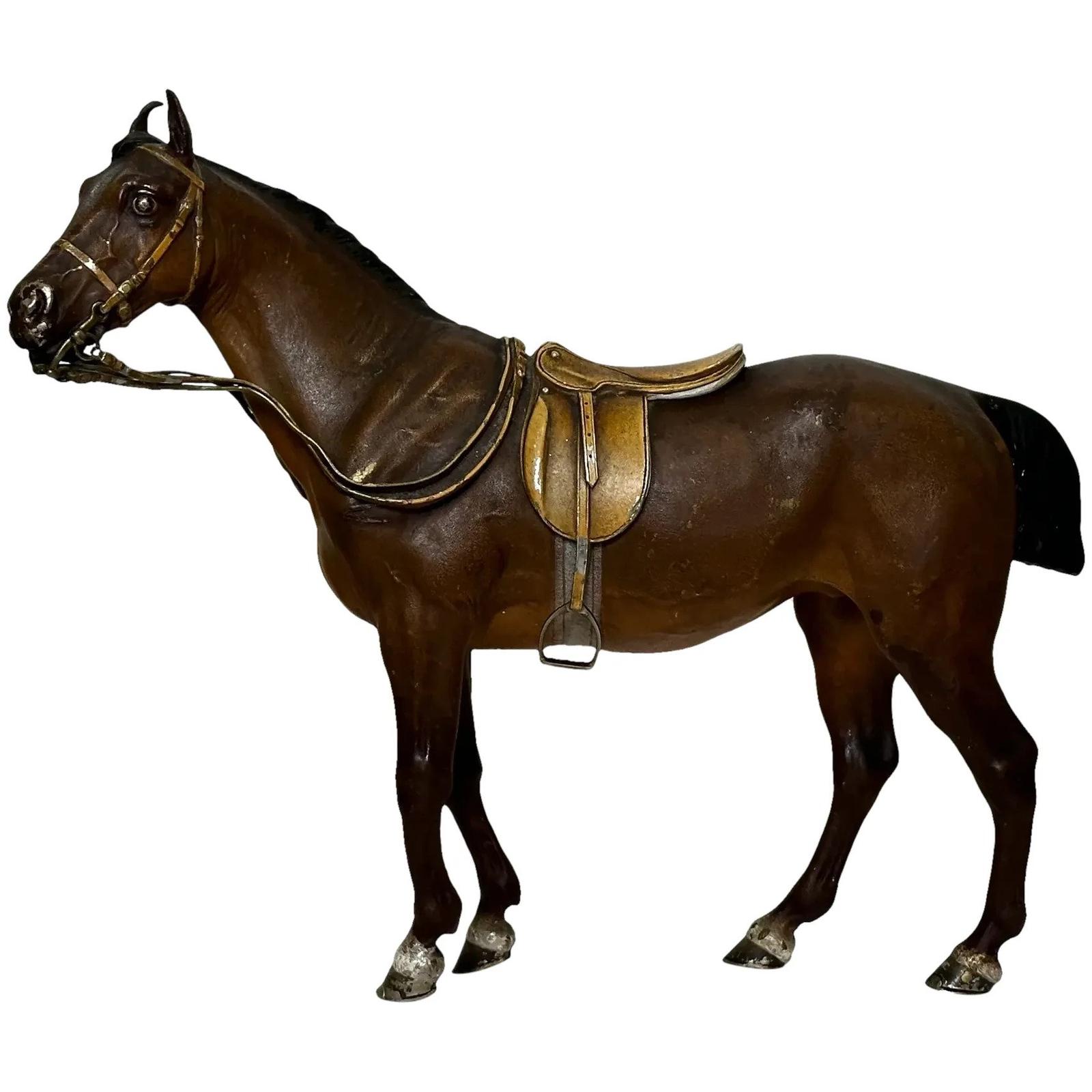 Austrian Bronze Sculpture Bay Hunter Horse by Franz Bergman (1 of 43)