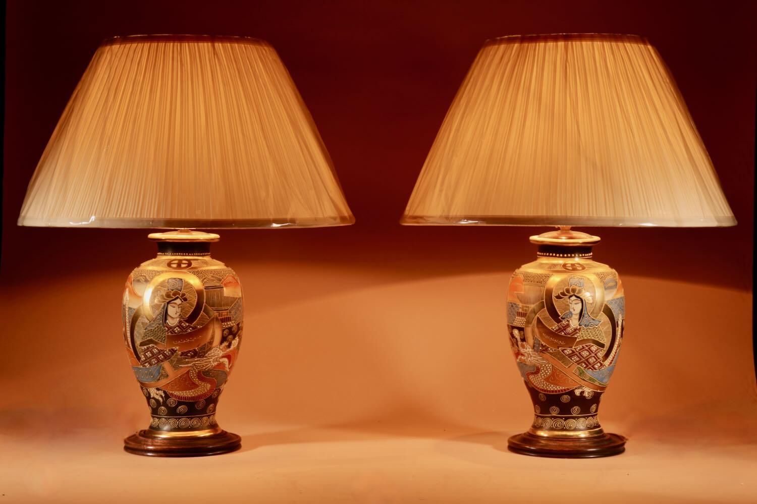 Impressive Large Very Decorative Real Pair of Japanese Satsuma Table