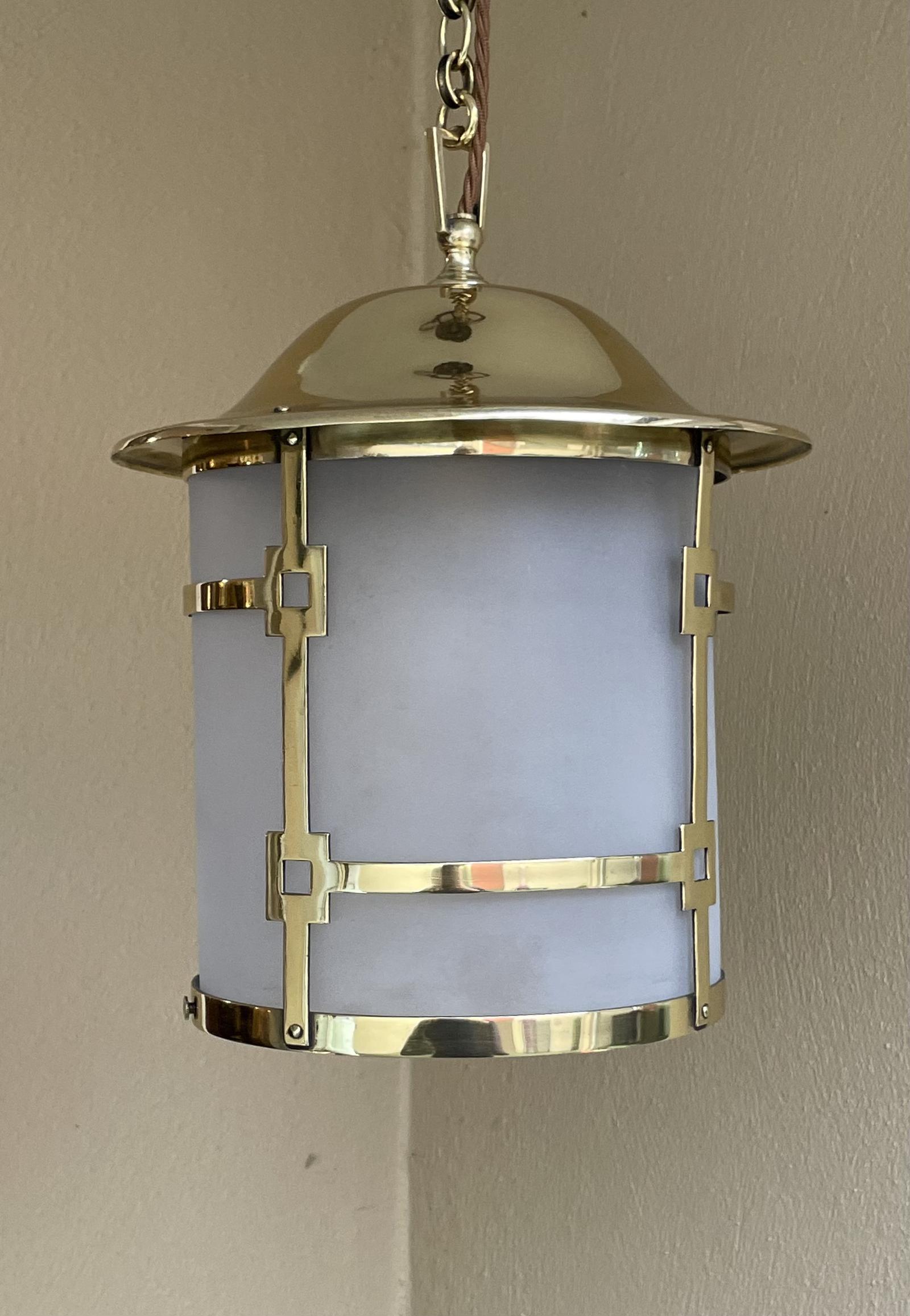 Art Deco Brass Hall Lantern (1 of 6)